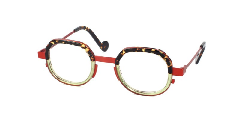 XIT Eyewear Como C307 in 012 Orange Metal and Tortoiseshell and Translucent Green Acetate