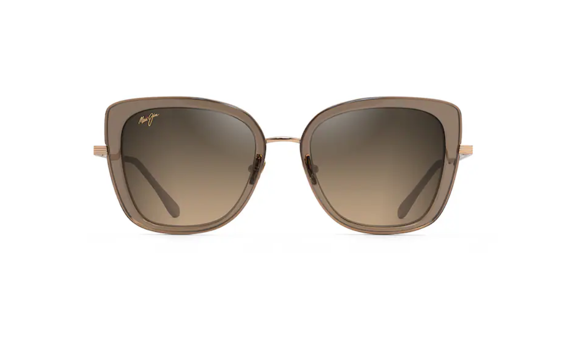 Maui Jim Violet Lake MJ0843S in 002 Transparent Taupe with Gold - HCL Bronze