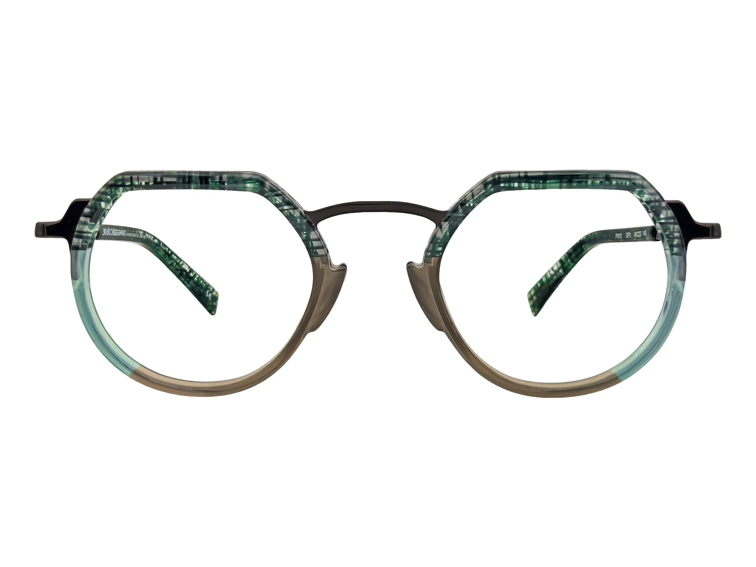 Bruno Chaussignand Pin's in Green Pattern & Shiny Pewter