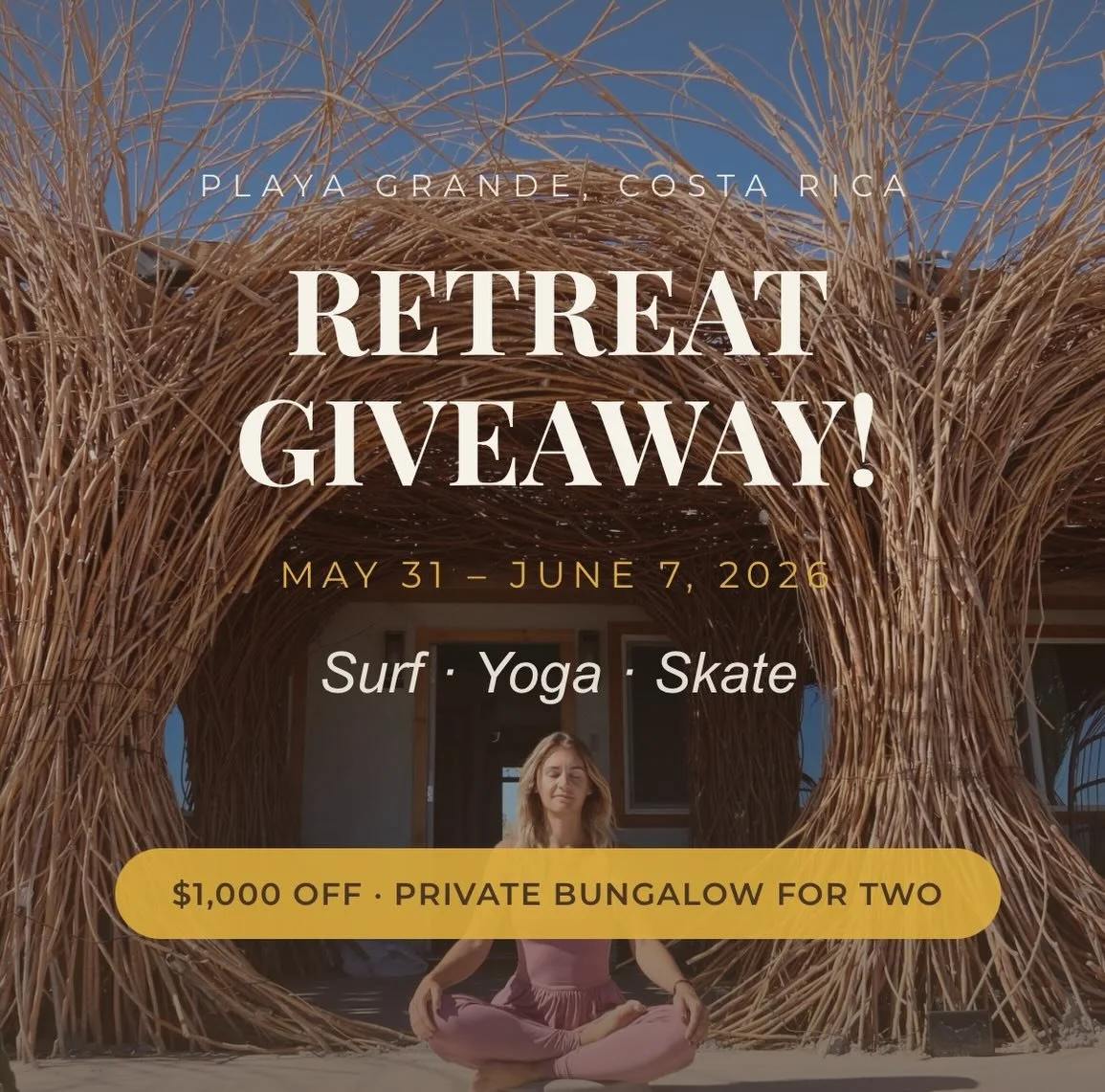 ✨ GIVEAWAY ✨ 

Tag your bestie to secure your own private bungalow at @sol_sanctuary and two pairs of sunglasses from @waveysunglasses  with your host, yoga teacher and naturalist @nat_uralistjane! 

Come take a skate and surf on the wild side with y