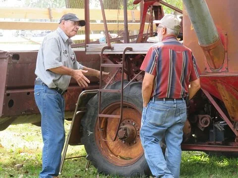 Barry Stupplebeen describes flotation tires on his fathers combine.