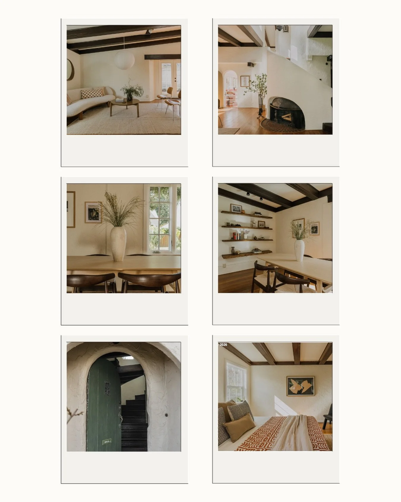 A 1928 Spanish cottage quietly tucked into a Woodstock corner, a little slice of the Mediterranean in SE Portland.

Carved beams, arched wood doors, and a sculptural fireplace wrapped into the curved staircase anchor the home in its era. French doors