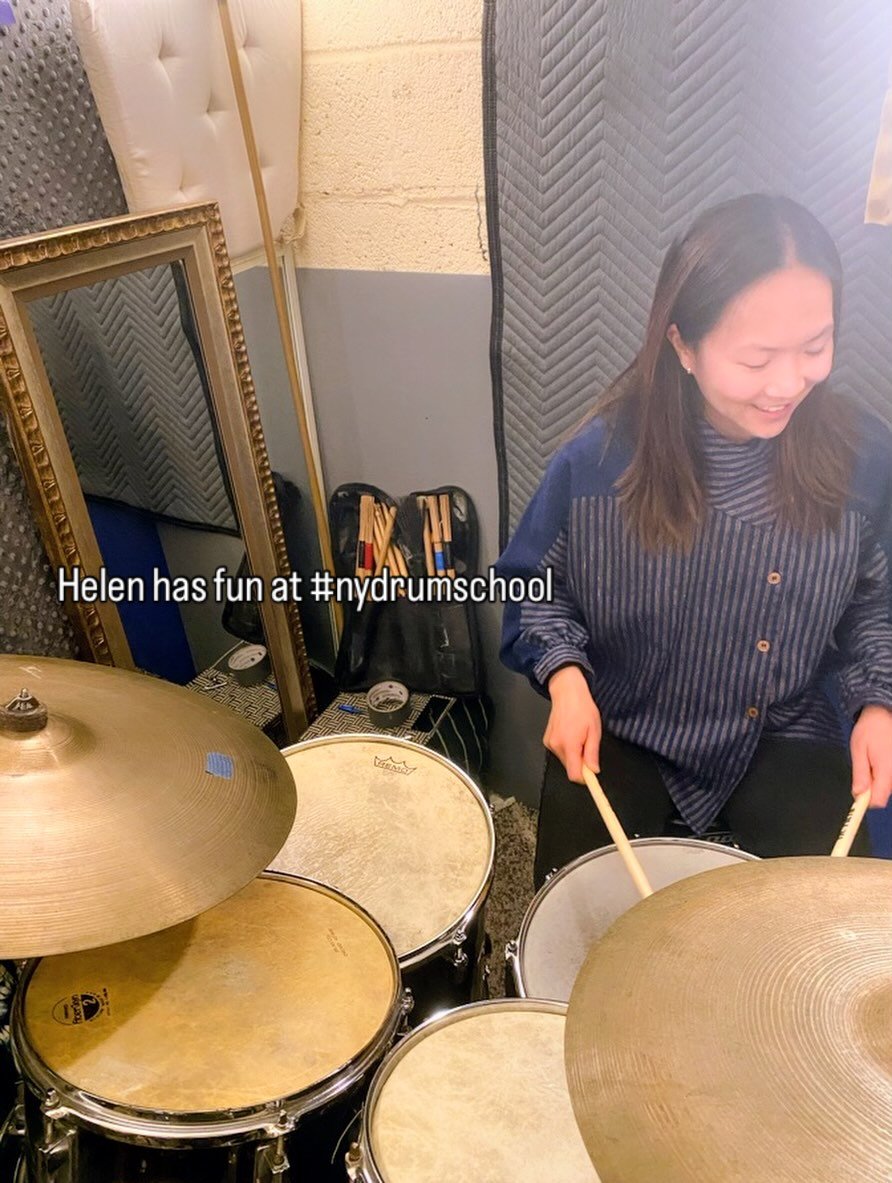 Helen enjoyed playing along with a John Mayer song. #nydrumschool