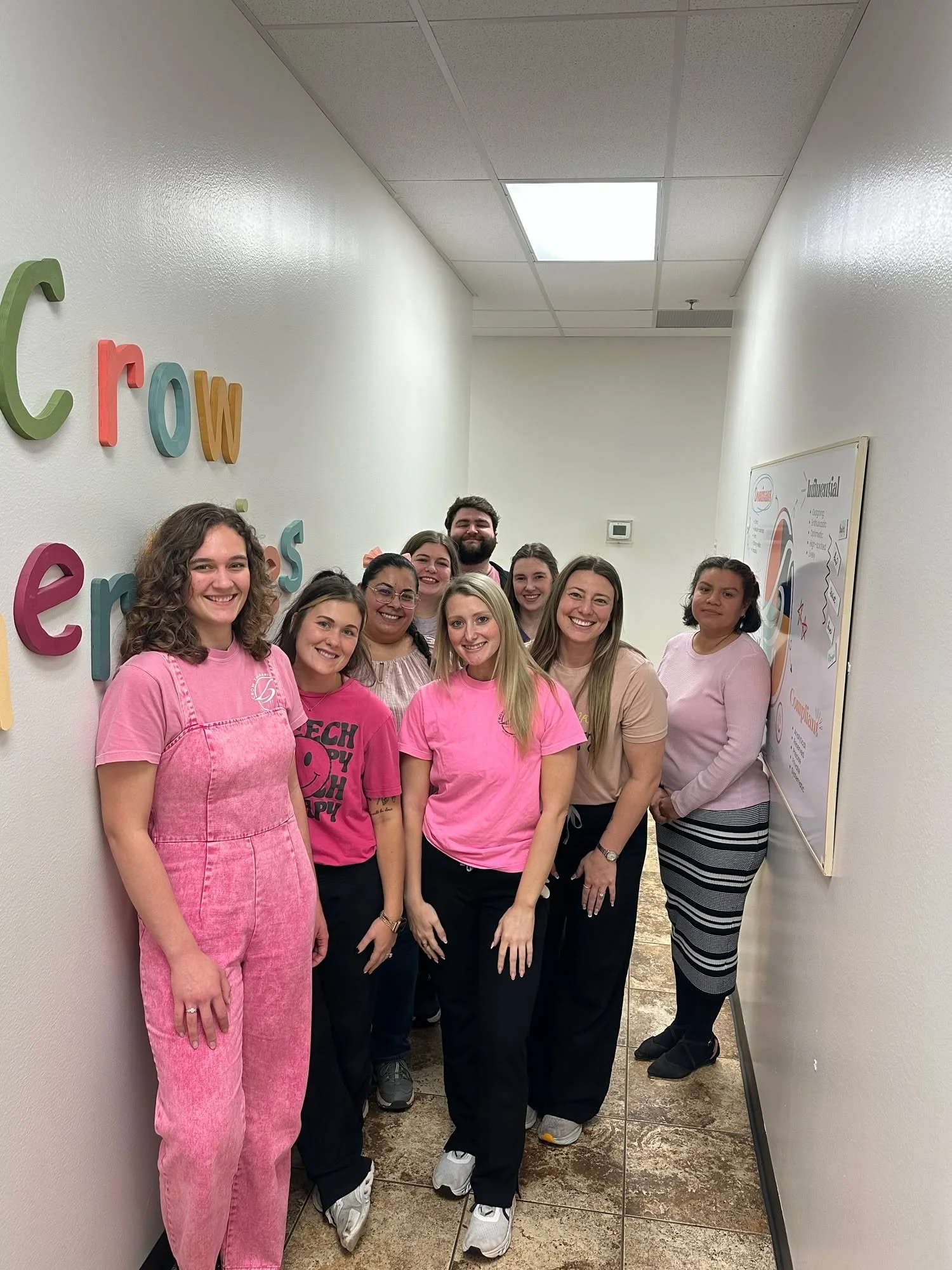 💗 Crow Therapies is thinking pink! This week our team wore pink for Fall Celebration Week and in honor of Breast Cancer Awareness Month, to support the survivors, the fighters, and the families who walk alongside them. We love any excuse to celebrat