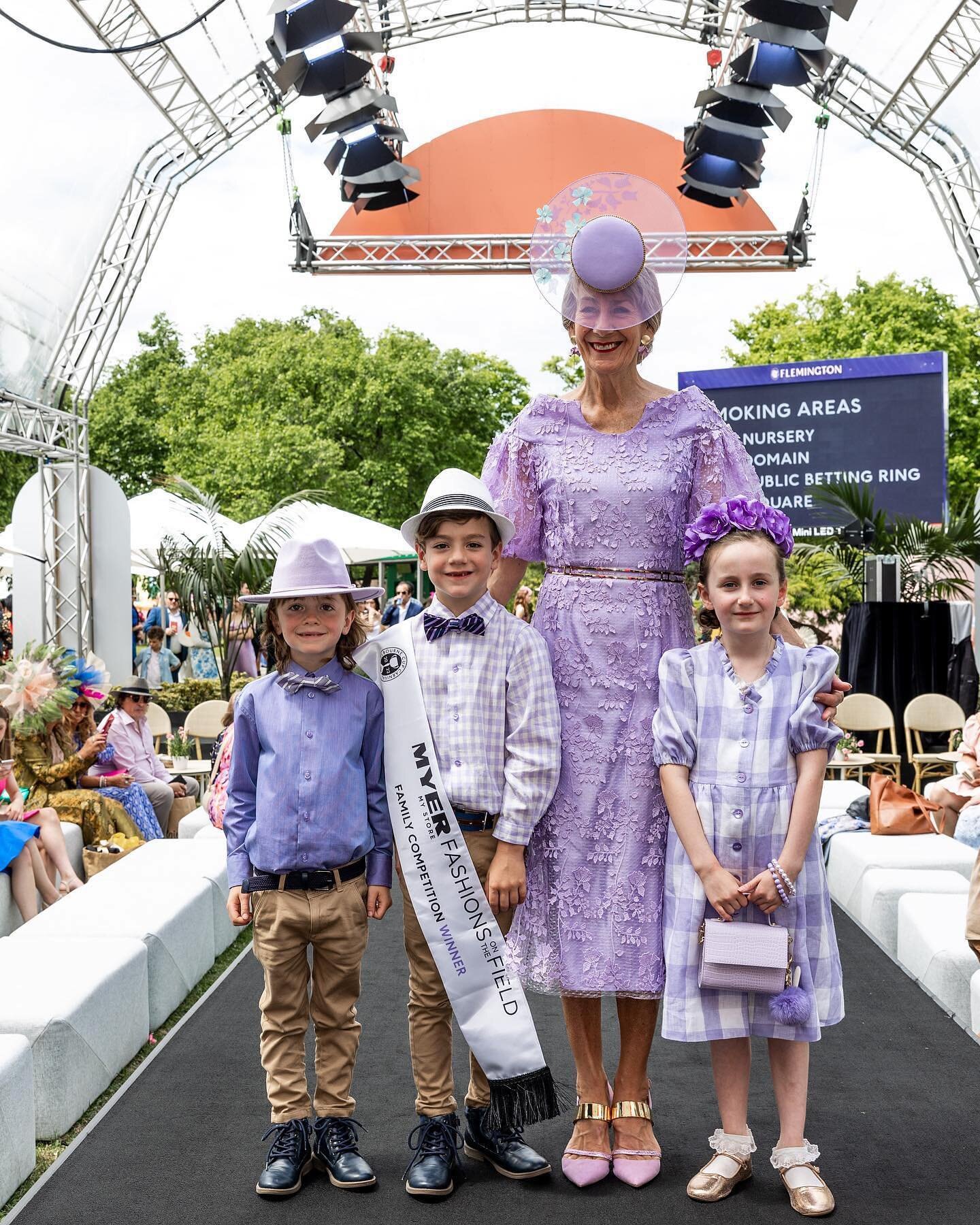 #regram @flemingtonvrc Congratulations to the winners and runners up of the Myer Fashion on The Field Family Competition! 

Cuteness overload 🥰 

#ThePark #FOTF #StakesDay
#myerfotf #racewear #racingfashion #racingstyle #flemingtonvrc #millinery #ha