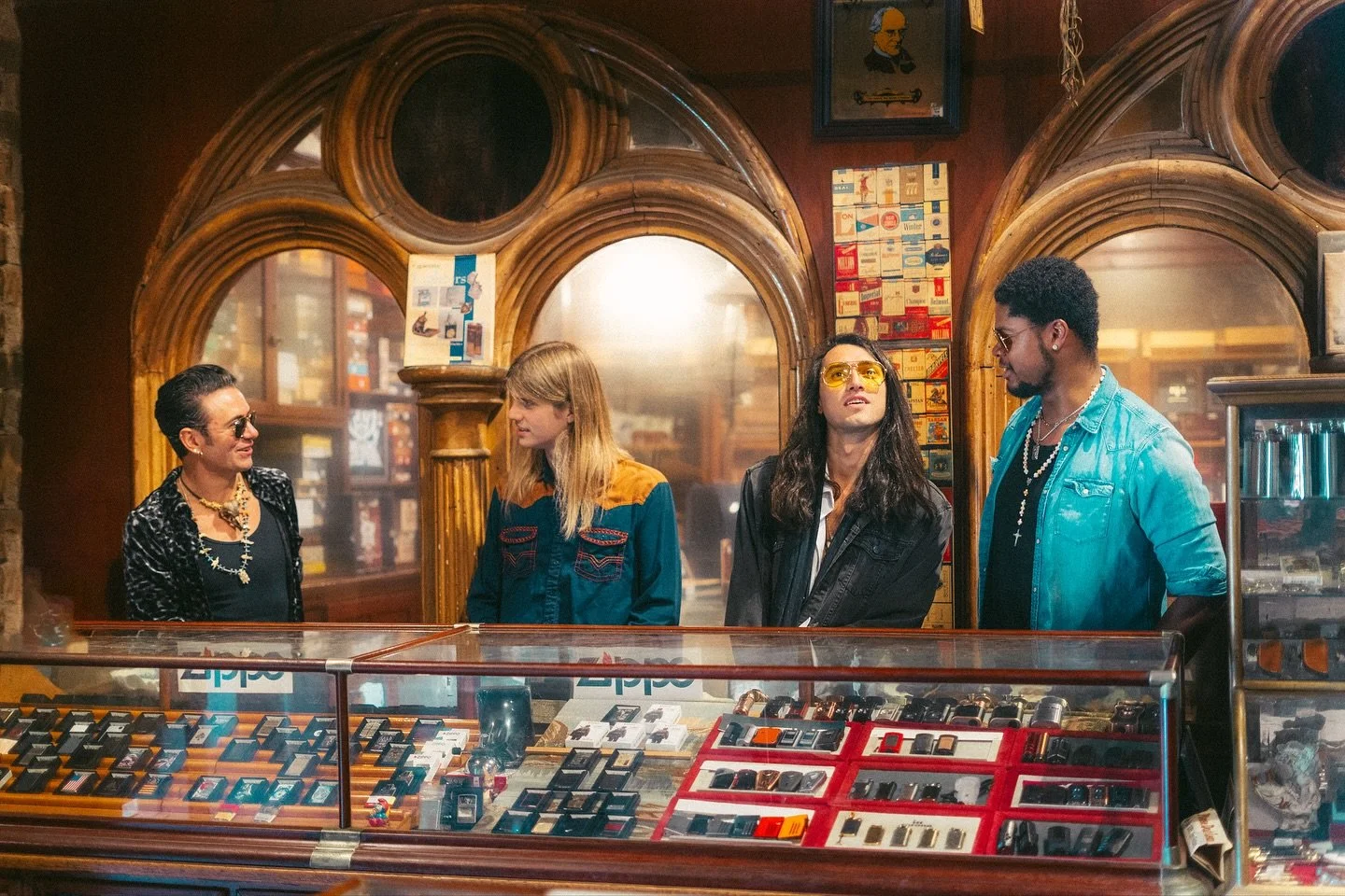 Walking down the street in Old San Diego we saw a cigar shop that had a great look inside. The owner was super nice and let me grab some shots of @americanmile 
I love photos with an unplanned story. #laphotographer #rockphotographer #rockband #photo