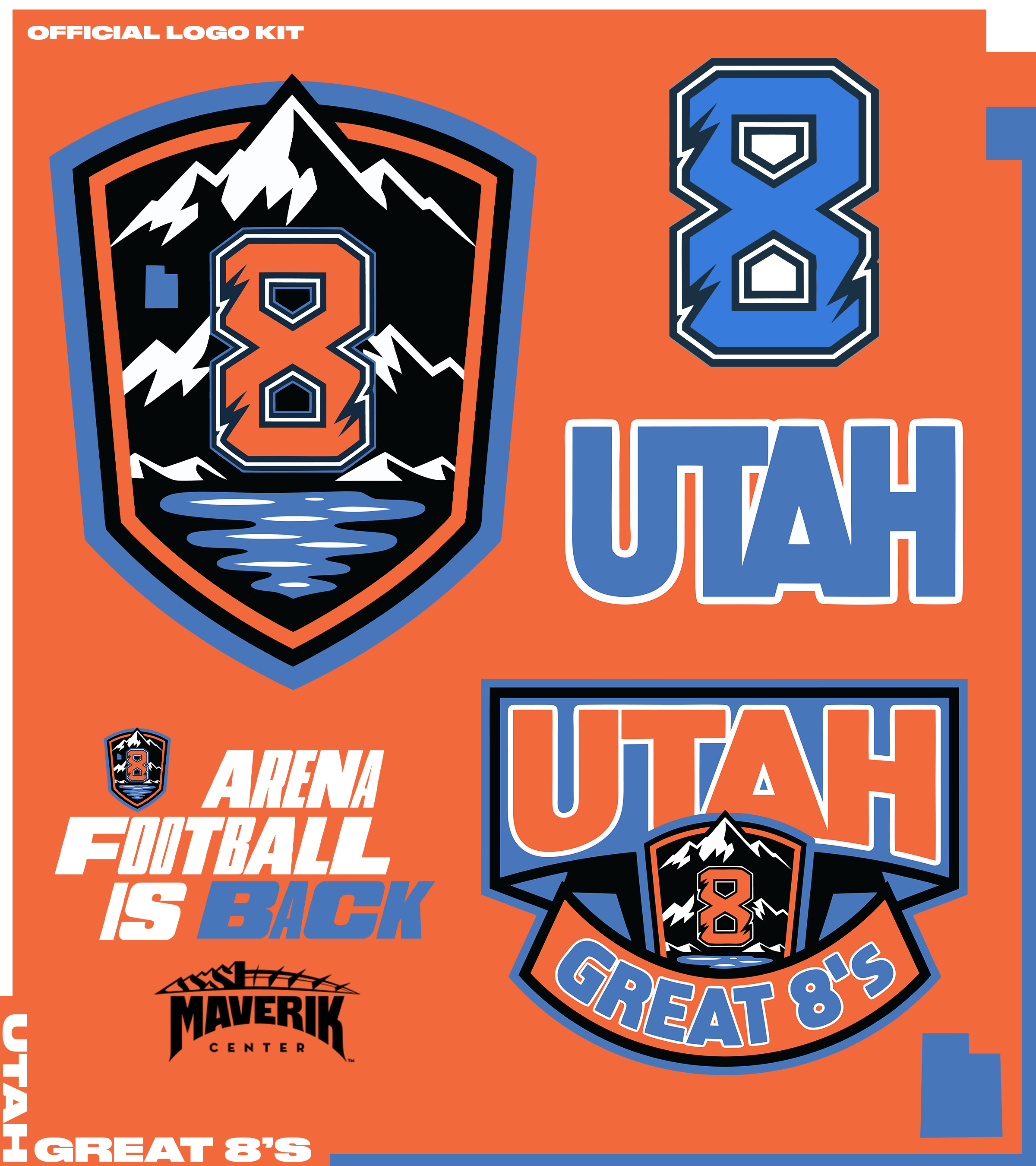 OFFICIAL UTAH GREAT 8'S (ARENA FOOTBALL) BRANDING / ART DIRECTION & DESIGN