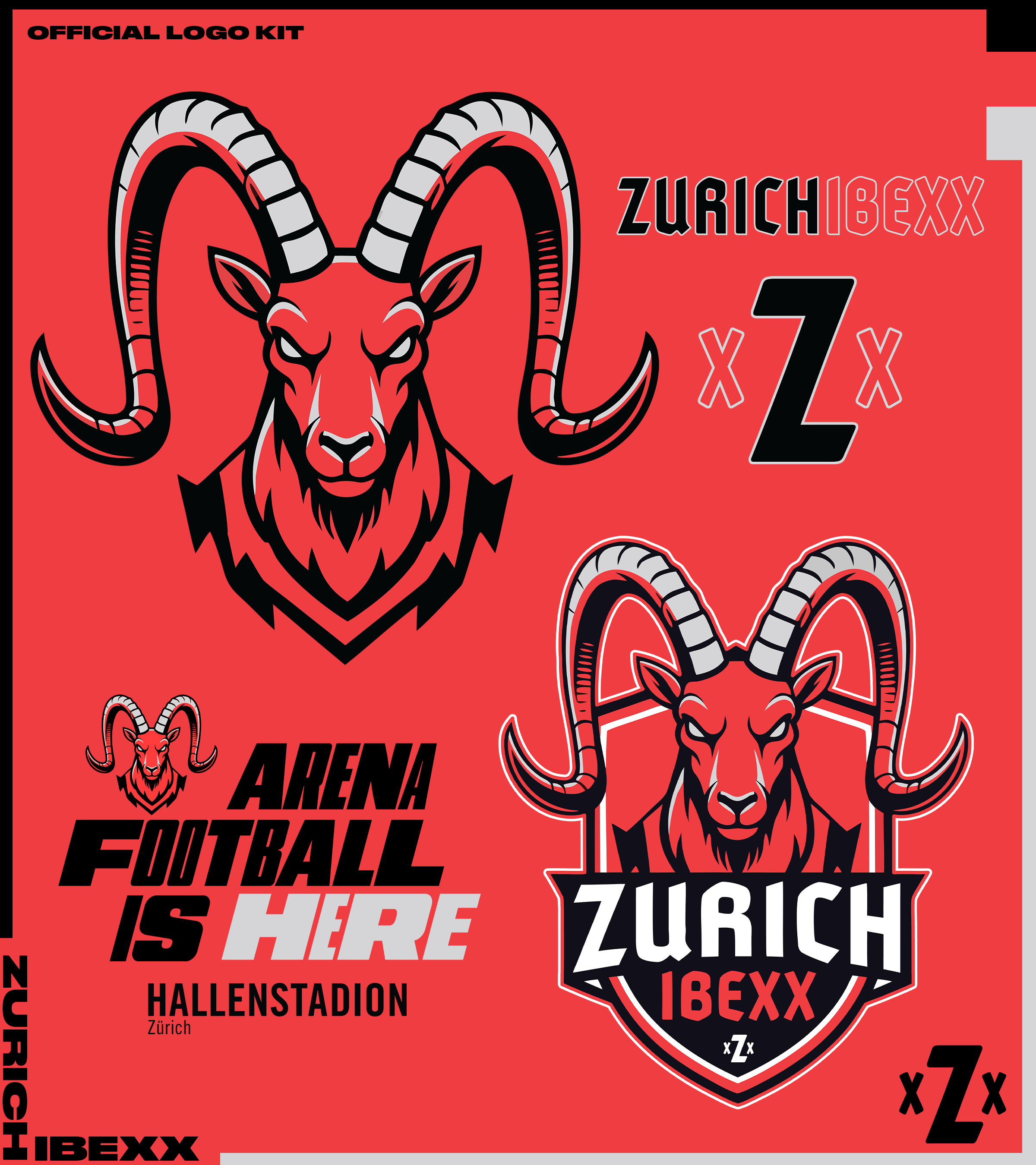 OFFICIAL ZURICH IBEXX (ARENA FOOTBALL) BRANDING / ART DIRECTION & DESIGN