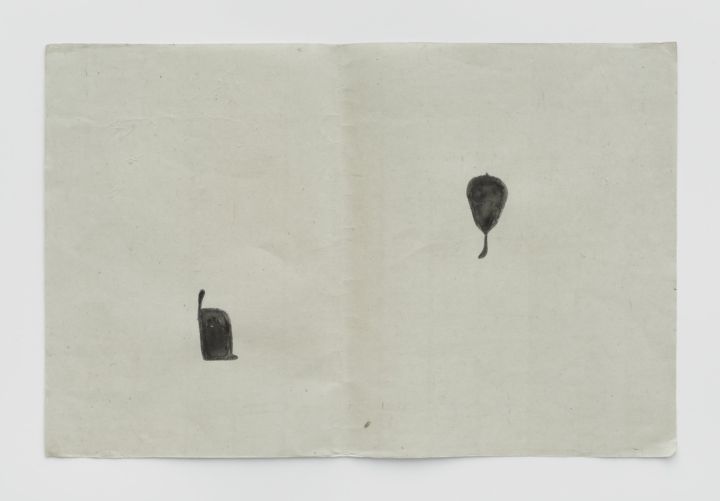 Untitled, IW-2 , 2024, ink on 19th century Japanese paper, 13 ½ x 20 5/8 in.