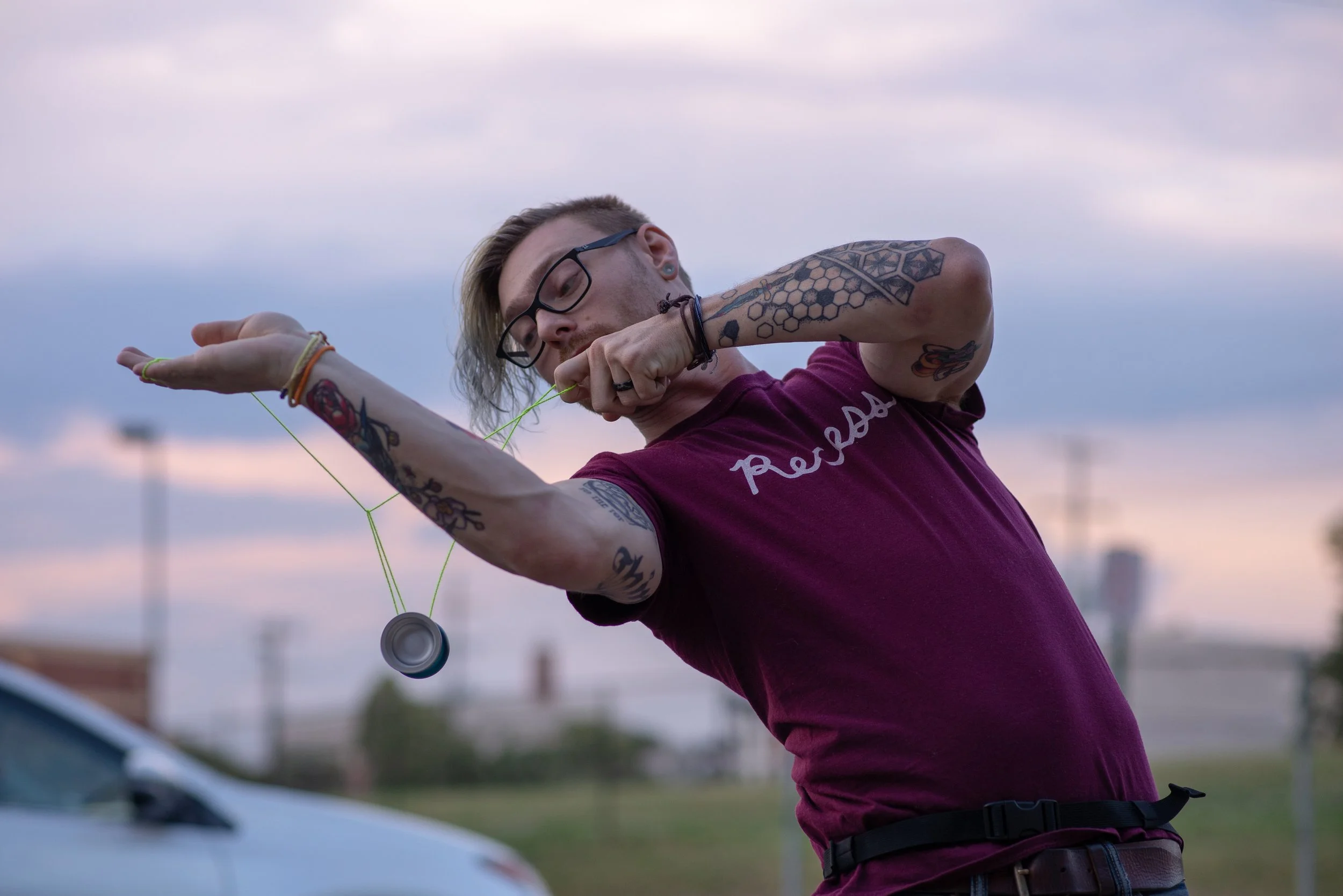 CJ Atkinson filming a yo-yo clip, Philadelphia, 2020