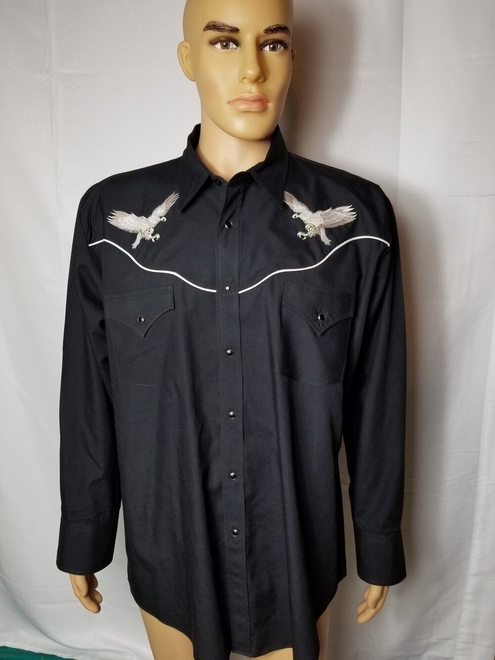 ELY Mens Embroidered Eagle Western Shirt
