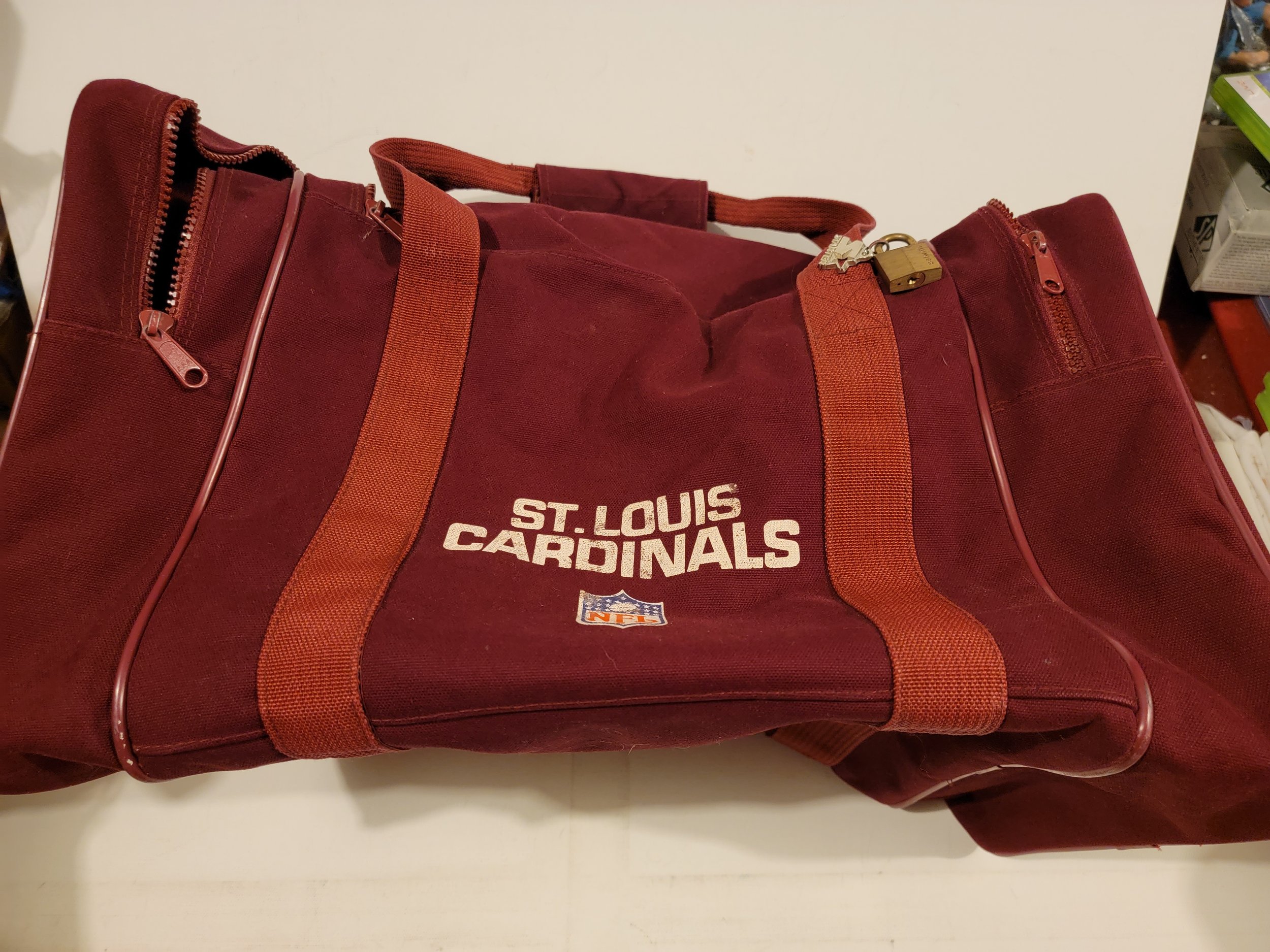 Rare Vintage St Louis Cardinals Football Starter brand Travel Duffle Bag  red — JtsHeroeShop