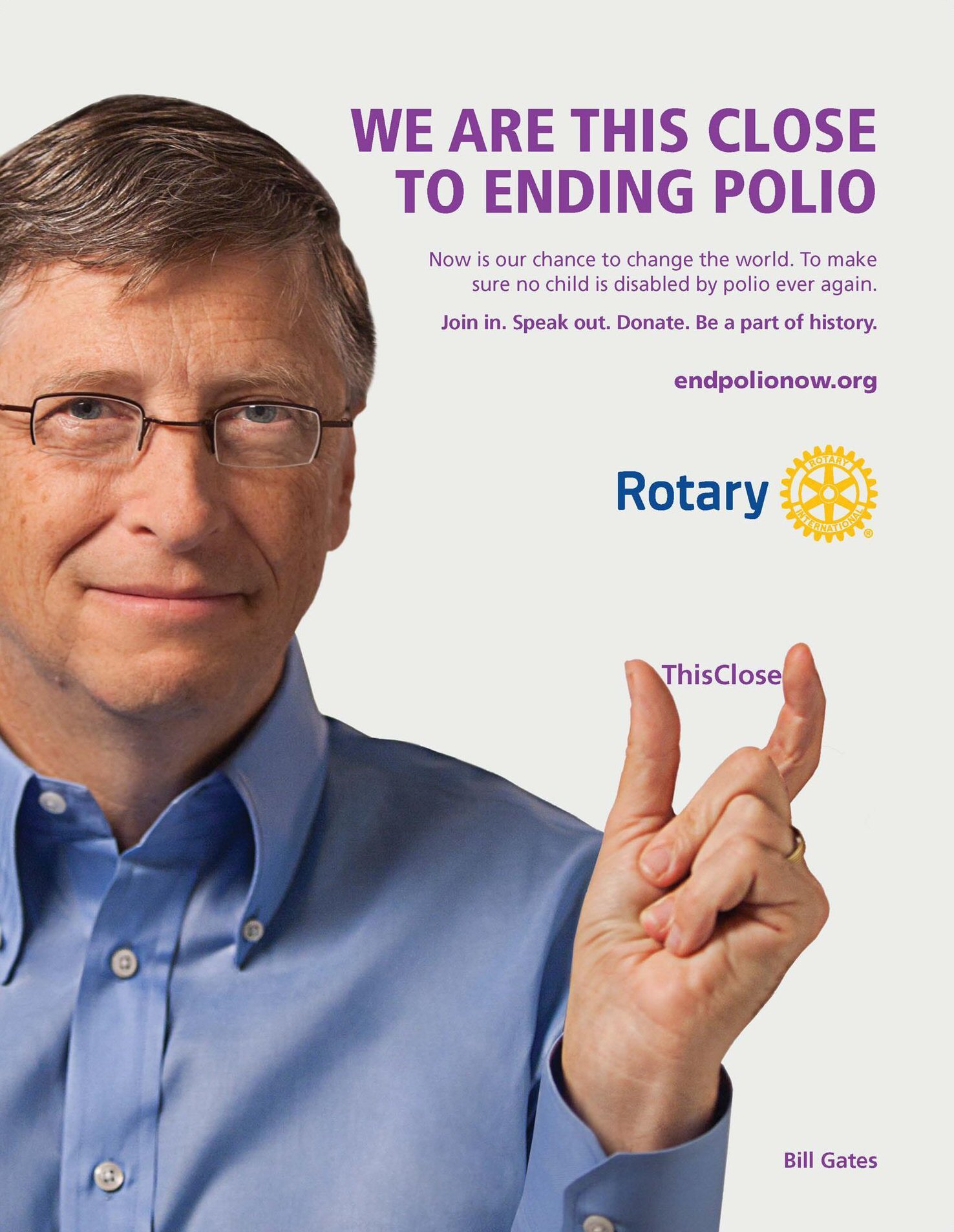 Bill Gates' support to Rotary International in the fight against Polio