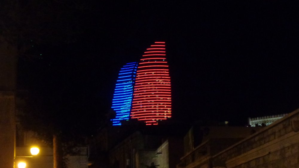 cover DSC00802 Flame Towers with the Arzeibaijan flag Colours.JPG