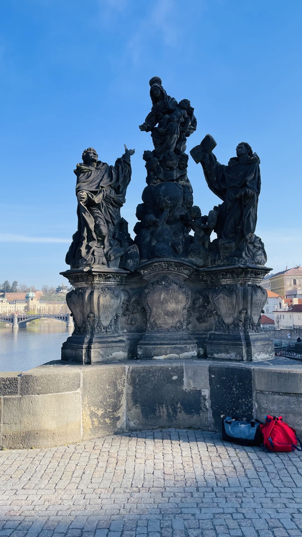 Statue of the Madonna, St. Dominic and Thomas Aquinas in Charles Bridge