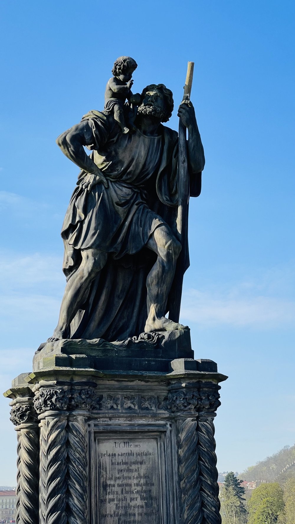 Statue of St. Christopher in Charles Bridge