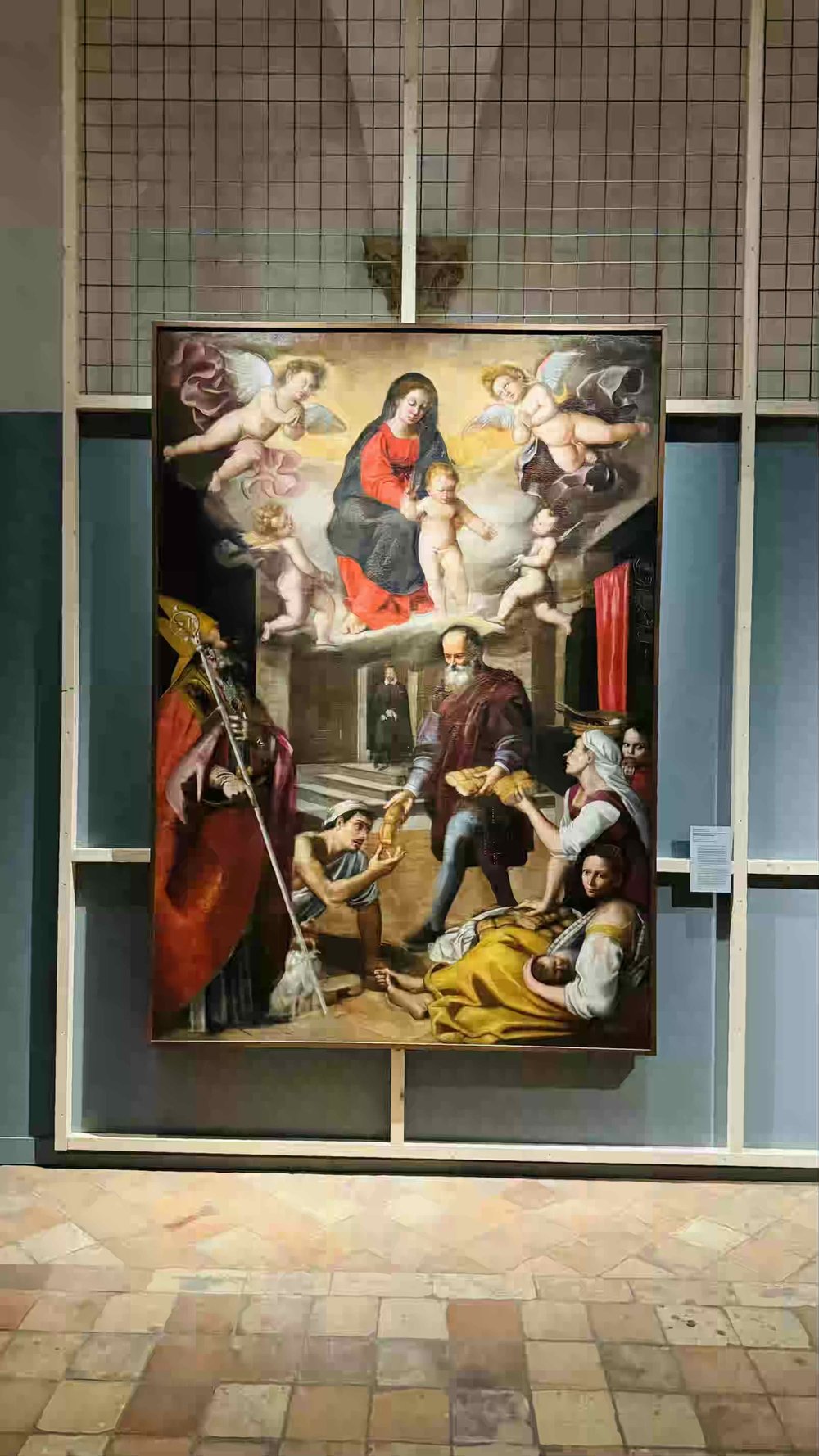Giovanni Andrea Urbani, Elemosina di Sant'Omobono con San Nicola di Bari e la Madonna col Bambino in gloria