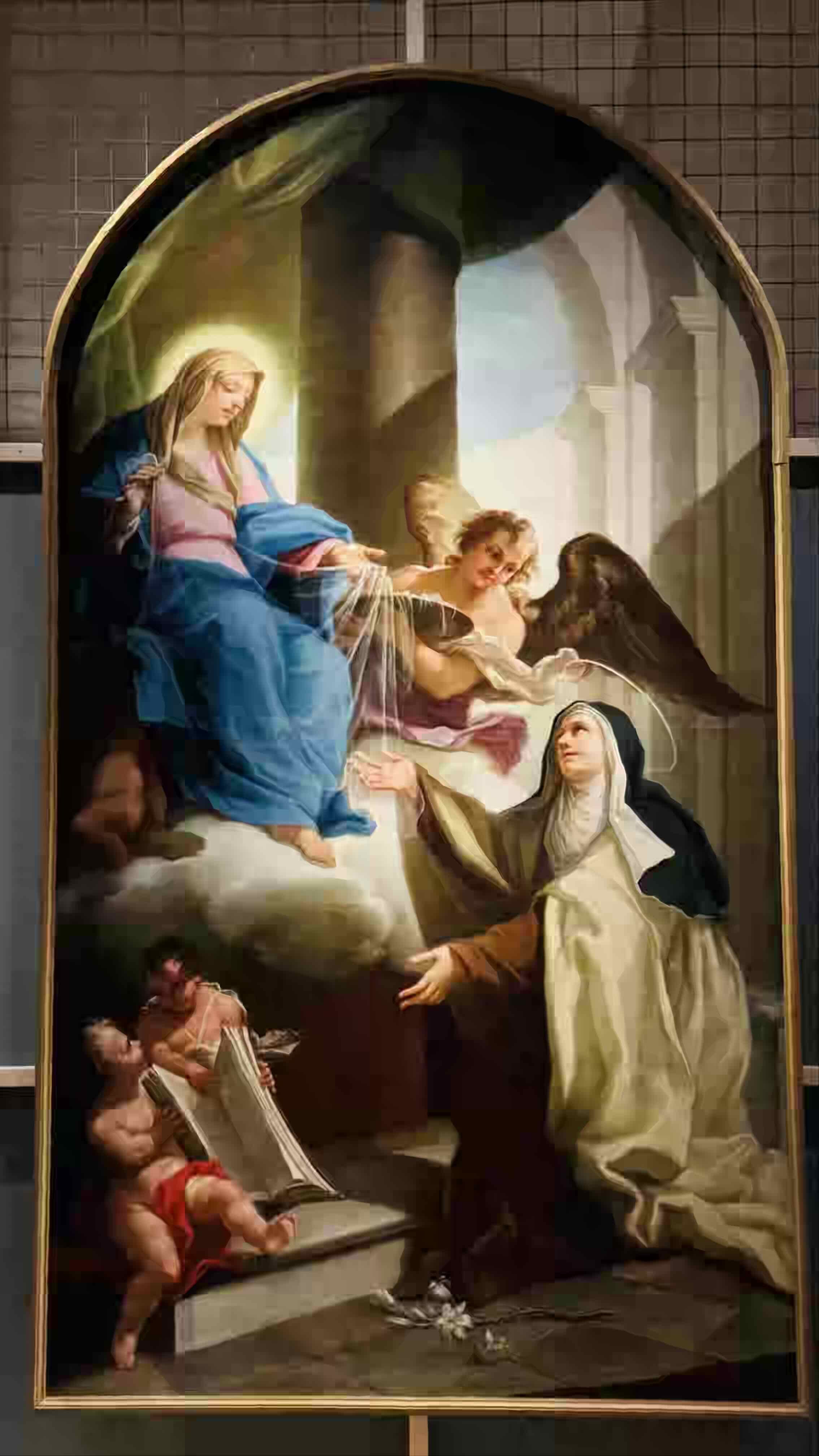 Emanuele Alfani, già attribuito a Francesco Mancini, Apparizione della Vergine a Santa Maria Maddalena dei Pazzi