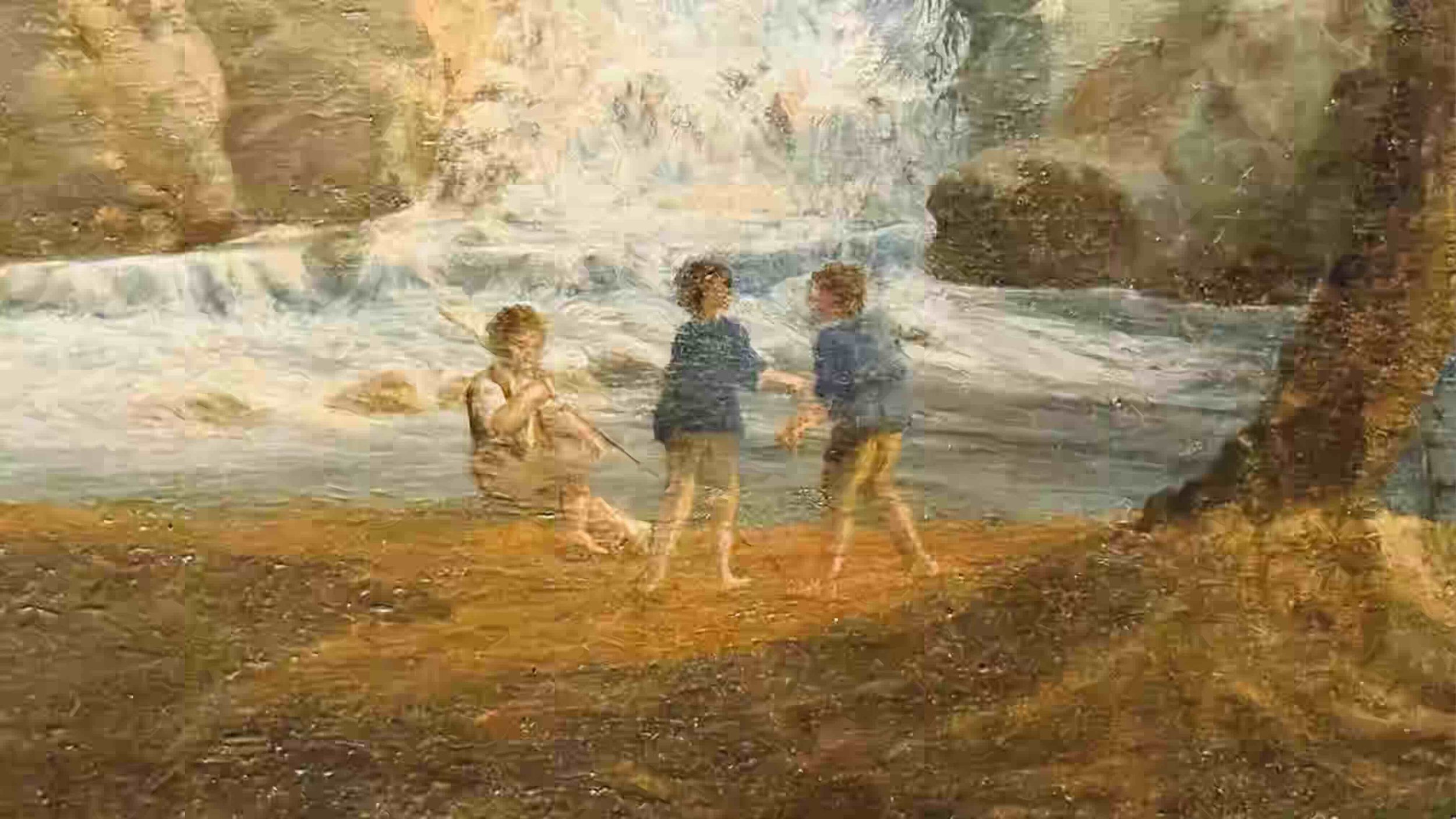 Vincenzo Nini, Paesaggio con fiume, 1790 1810, Particolare