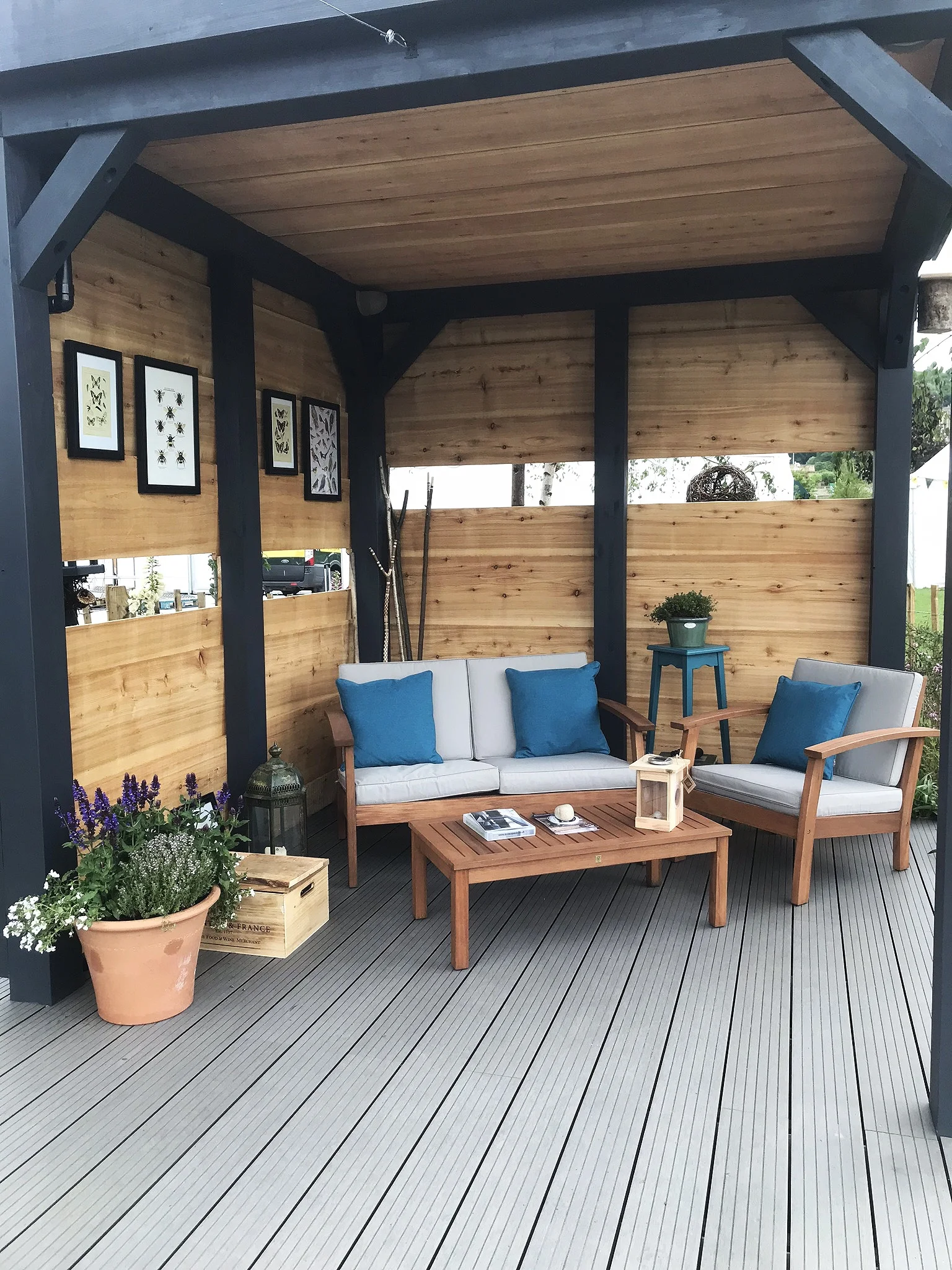Bird hide inspired garden shelter