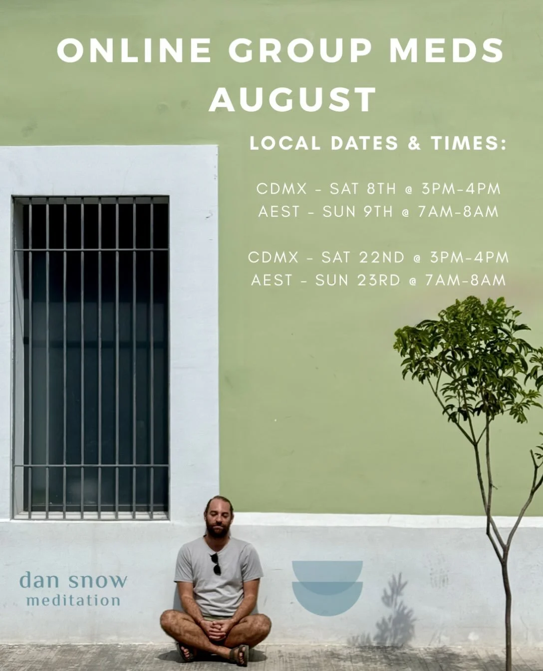 𝗔𝗘𝗦𝗧 🇦🇺 ⁣
Sunday 9th August, 7am-8am⁣
Sunday 23rd August, 7am-8am ⁣
⁣
𝗖𝗗𝗠𝗫 🇲🇽 ⁣
Saturday 8th August, 3pm-4pm⁣
Saturday 22nd August, 3pm-4pm⁣
⁣
Open to all Vedic meditators, looking forward to it!⁣
⁣
Comment AUGUST below and I&rsquo;ll sen