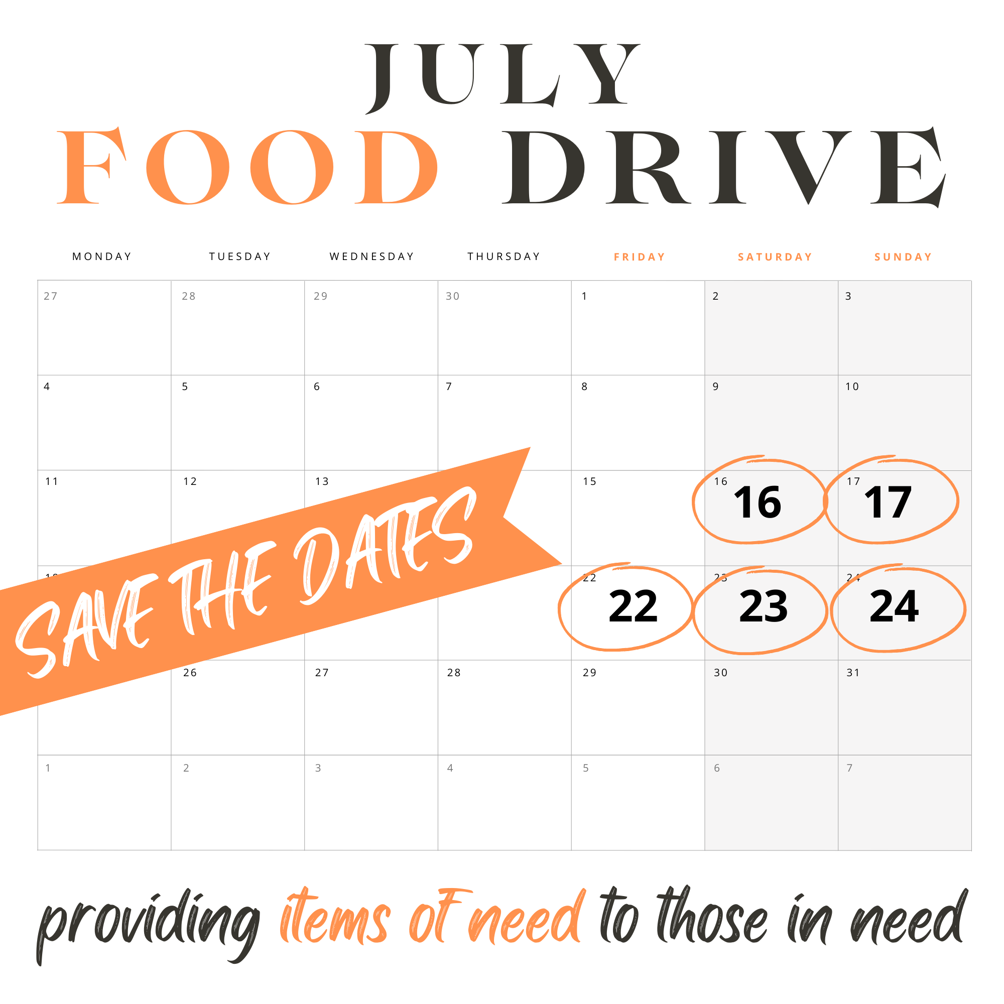 July Food Drive