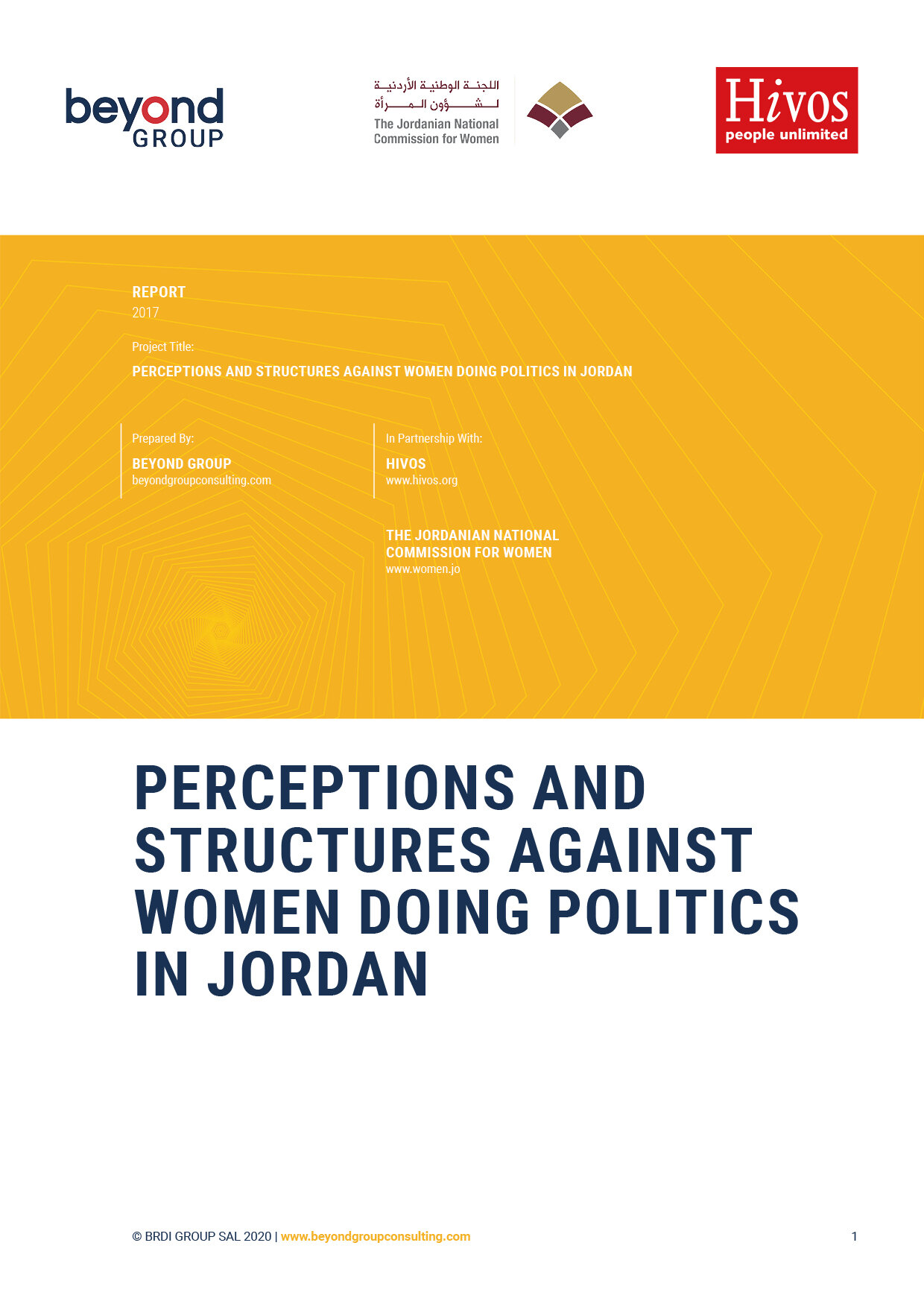 Perceptions And Structures Against Women Doing Politics In Jordan