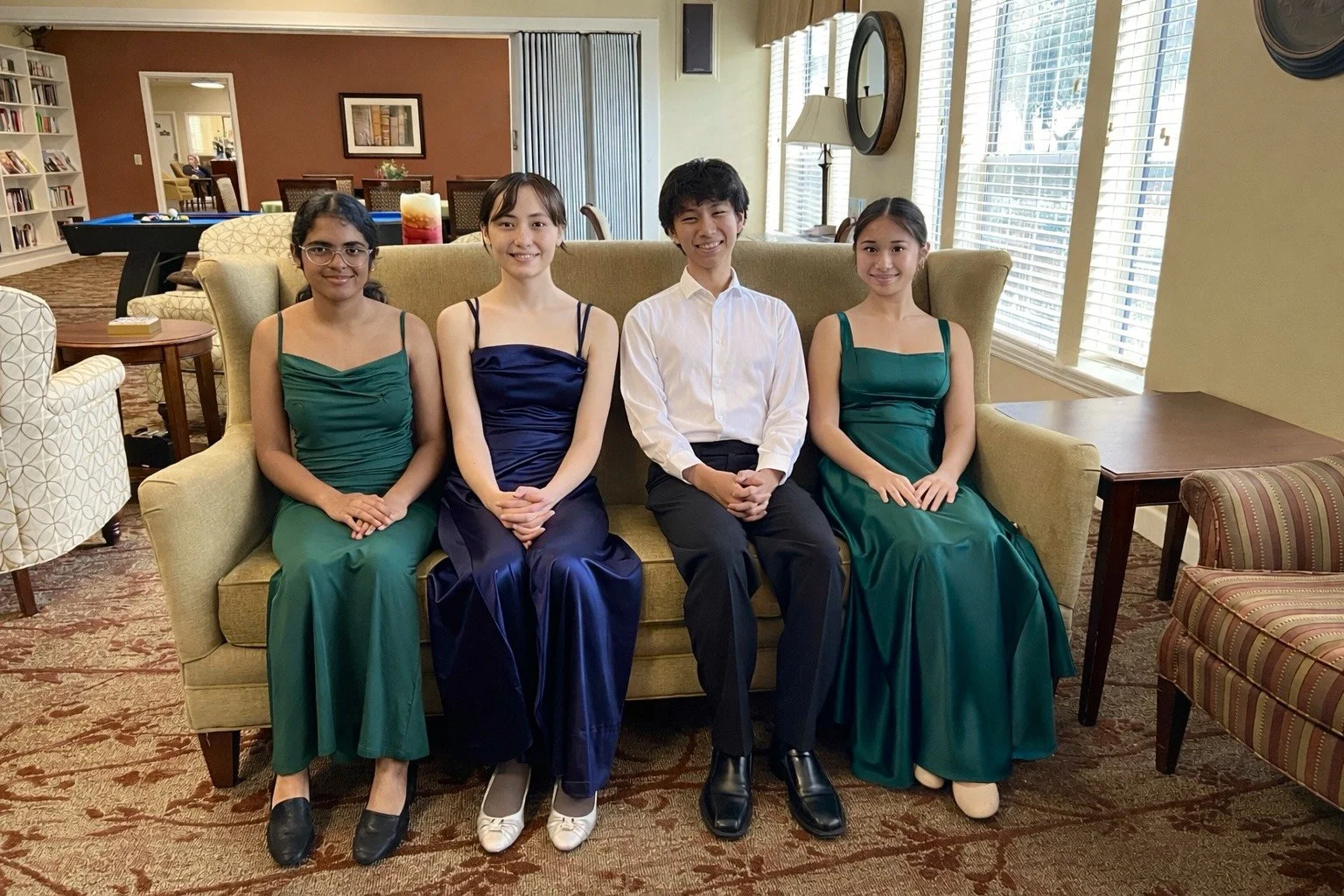  From left to right: Mahati, Angela, Samuel, and Audrey. Brookdale North Austin Assisted Living. March 7, 2026. 