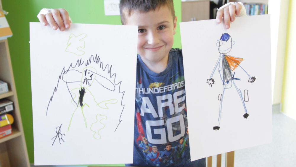 The patients came up with characters and ideas for the content in the book.