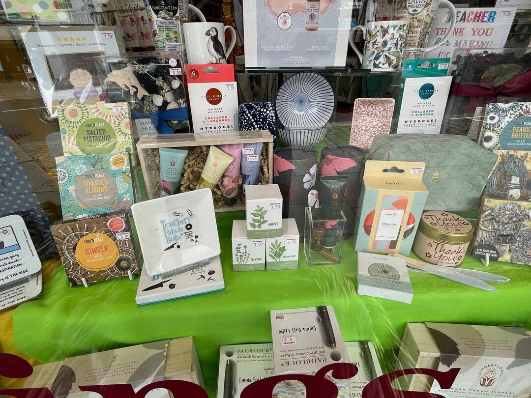 With the end of the school year fast approaching we have plenty of cards and gifts for teachers.  All of our individual Thank You Teachers cards are &pound;1.50 and packs of 5 are &pound;3.00, two good reasons to pop in and see what we have to offer.