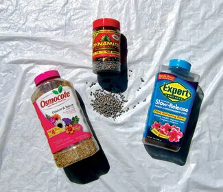 Use time-release fertilizer granules and save your back.  Photo by Mary Adams