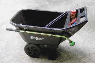 A small, lightweight wheelbarrow might be all you need.  Photo by Mary Adams