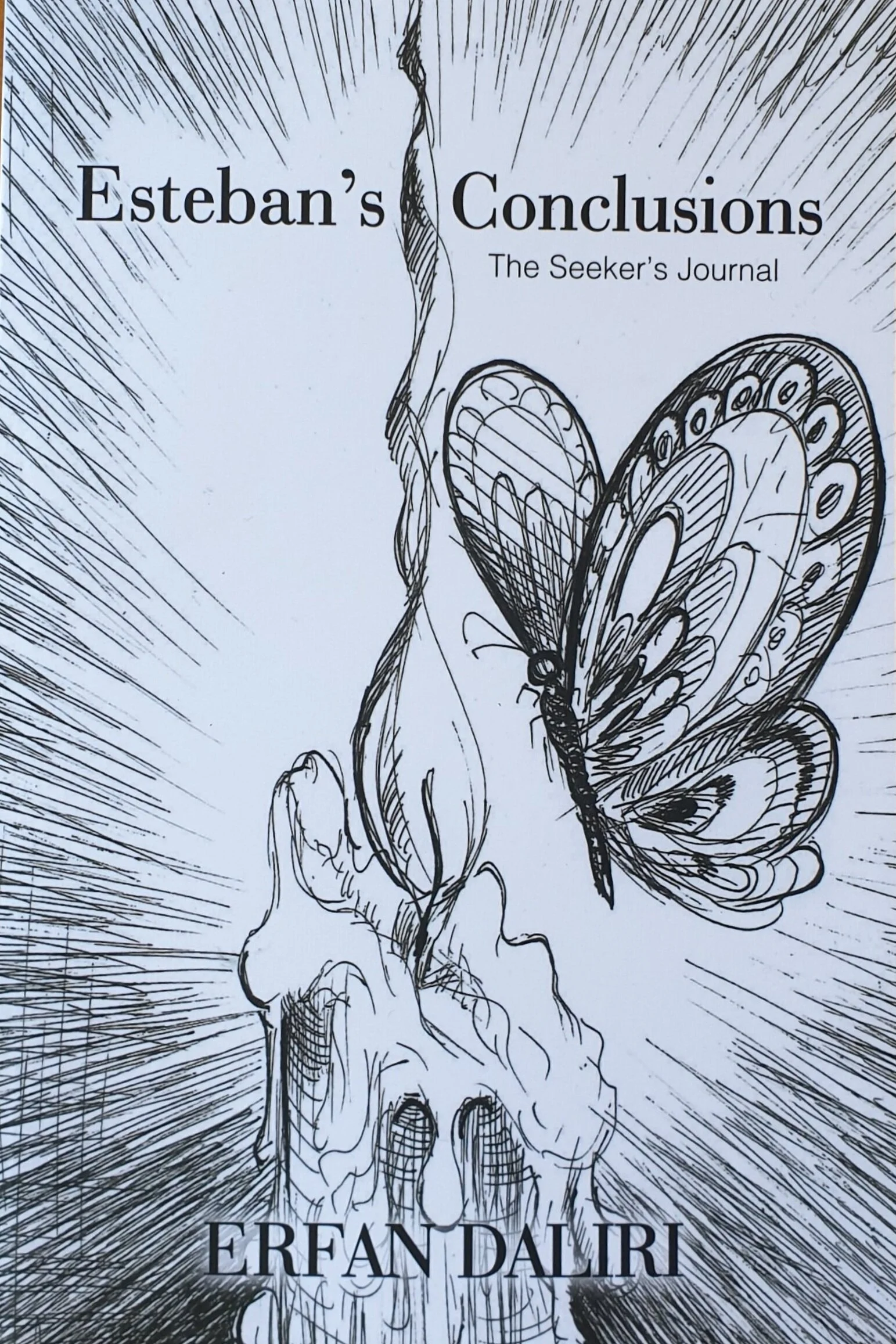 The front cover of Erfan Daliri's first poetry book: Esteban's Conclusions
