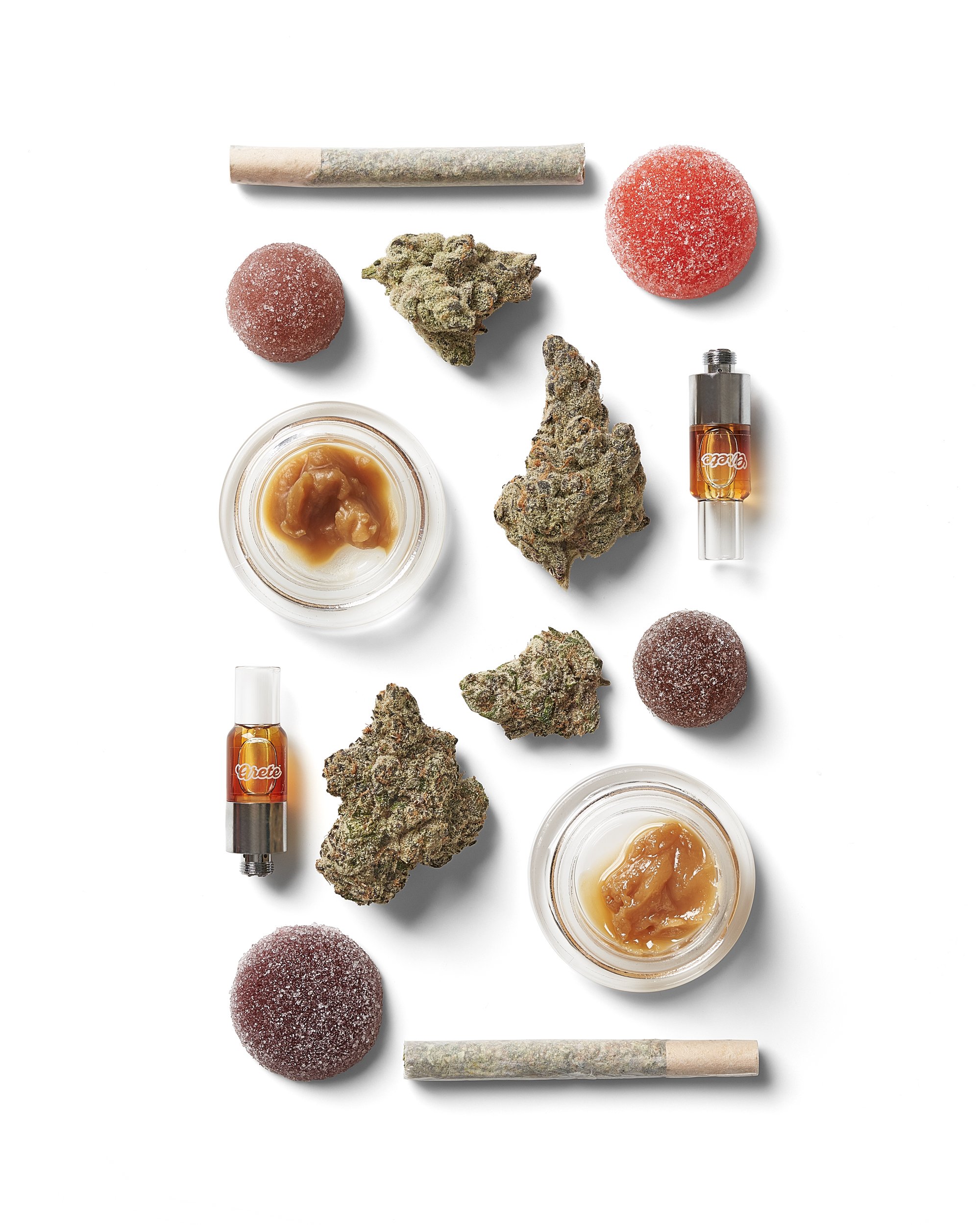 Arete - flower, carts, gummies, concentrate & pre rolls groups shot, version 1, see swipe 22.jpg