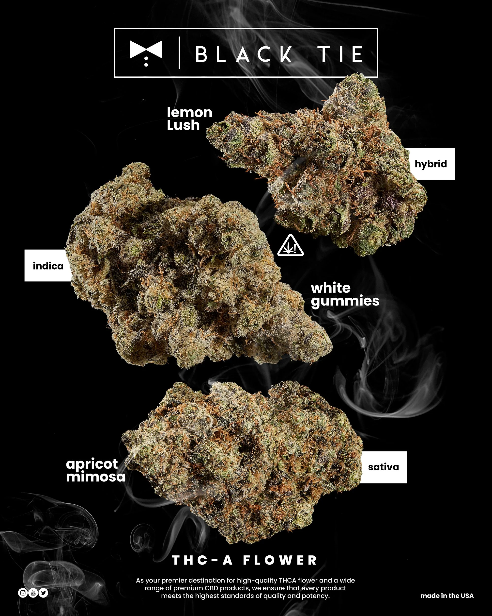 Black Tie - 3 indoor buds, with Lemon Lush, Apricot Mimosa and White Gummies, creative shot version 1, ad.jpg