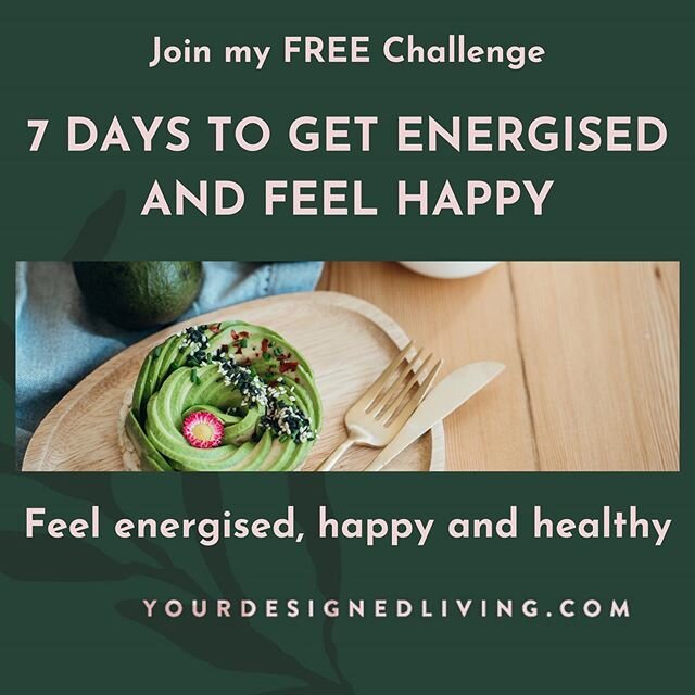Want to feel more energised? Want to feel happier? Have a bit more zing✨? I&rsquo;ve opened up FREE places on my brand new &lsquo;GET ENERGISED AND FEEL HAPPY 7 DAYS&rsquo; challenge!!! In just 7 days I will help you to TRANSFORM the way you feel in 