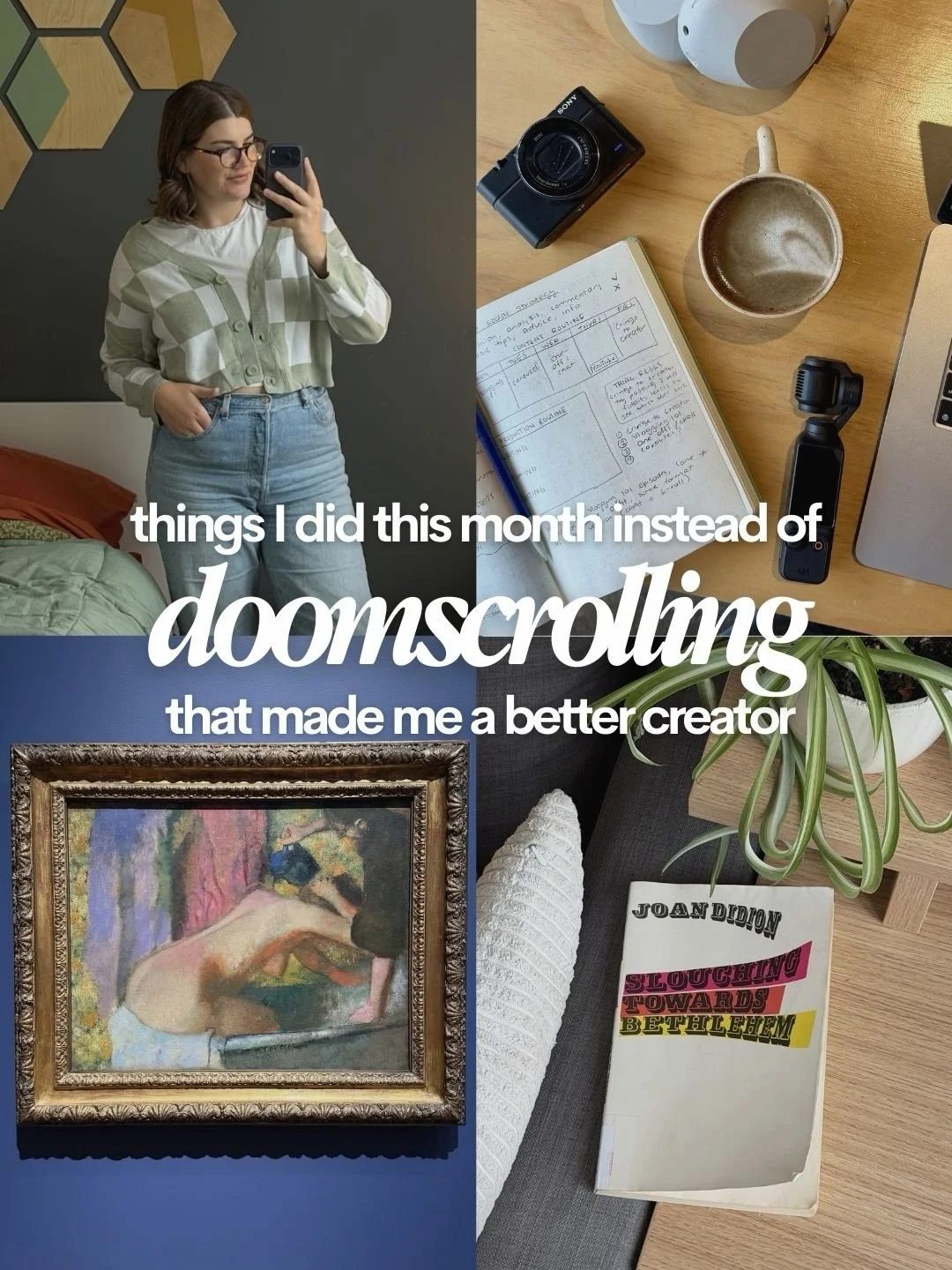 posting happens online, but creating happens offline ☁️&nbsp;I&rsquo;ve been trying to push myself to pursue my creativity outside of the internet, so here are some ways I&rsquo;ve been doing that. might just fck around and do the artists way or some