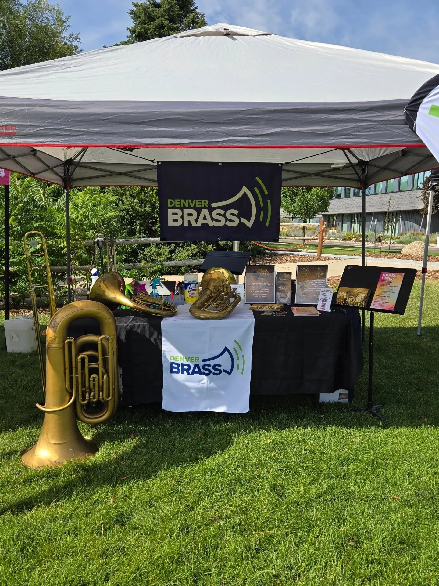 Becky and Christopher had a blast taking the Denver Brass instrument petting zoo out to @rmpbs Kids Fest on Saturday!🎺

🎶Every kid who came by the tent found an instrument they could make not just a sound on, but a musical pitch. 🥳

We met a lot o