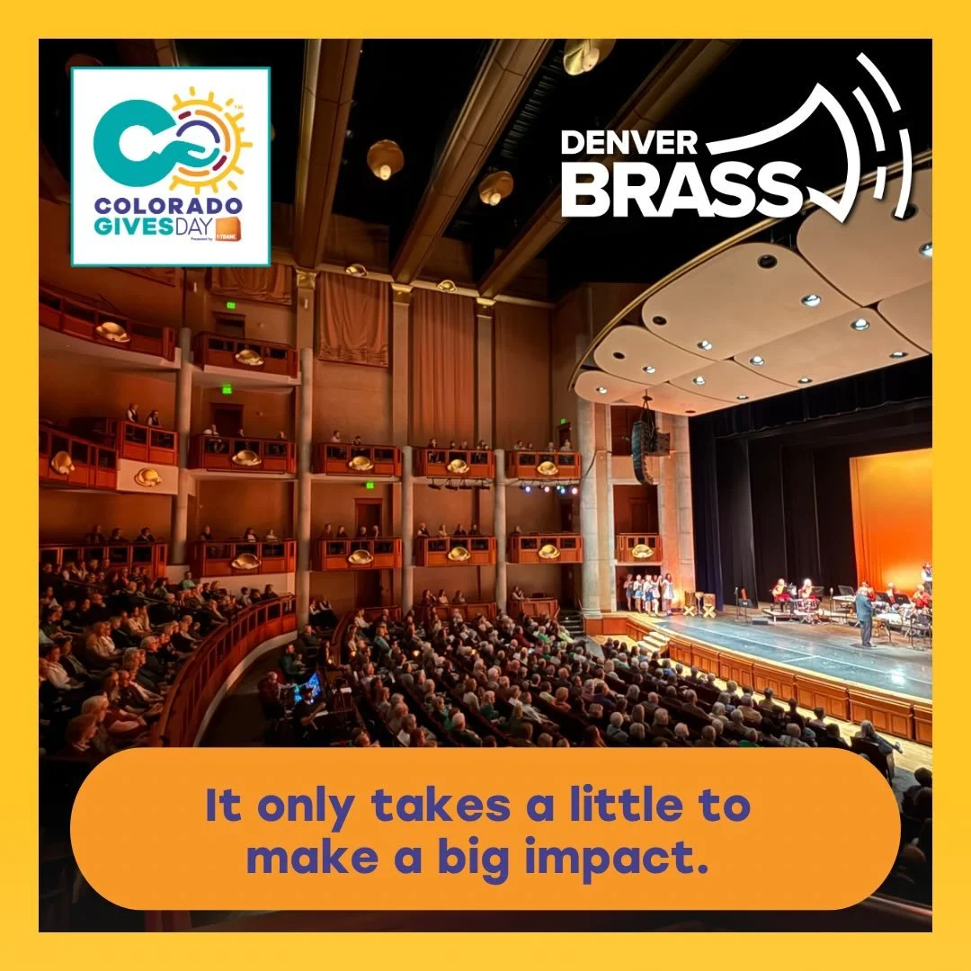 Be part of the wave of generosity this Colorado Gives Day! Click the link in our bio, or visit Coloradogives.org/DenverBrass to donate today. Your gift helps provide crucial funding for experiences such as: 

Brass for life- Educational outreach prog
