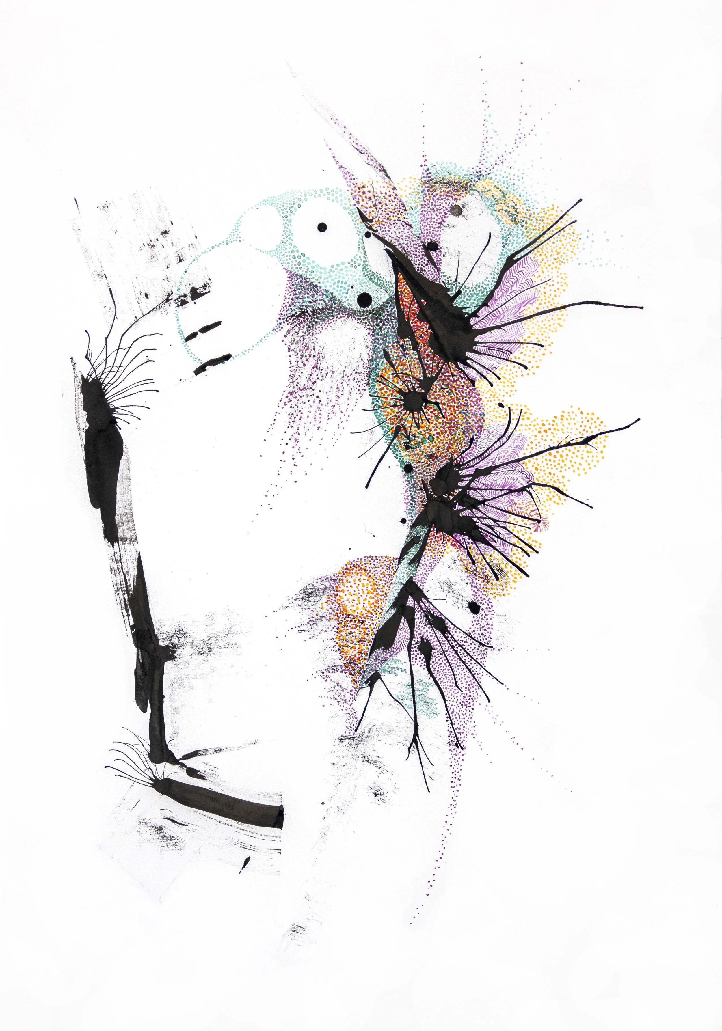  70 cm x 50 cm Ink on 300 g/m² Fabriano 5, HP, watercolor paper 2021 