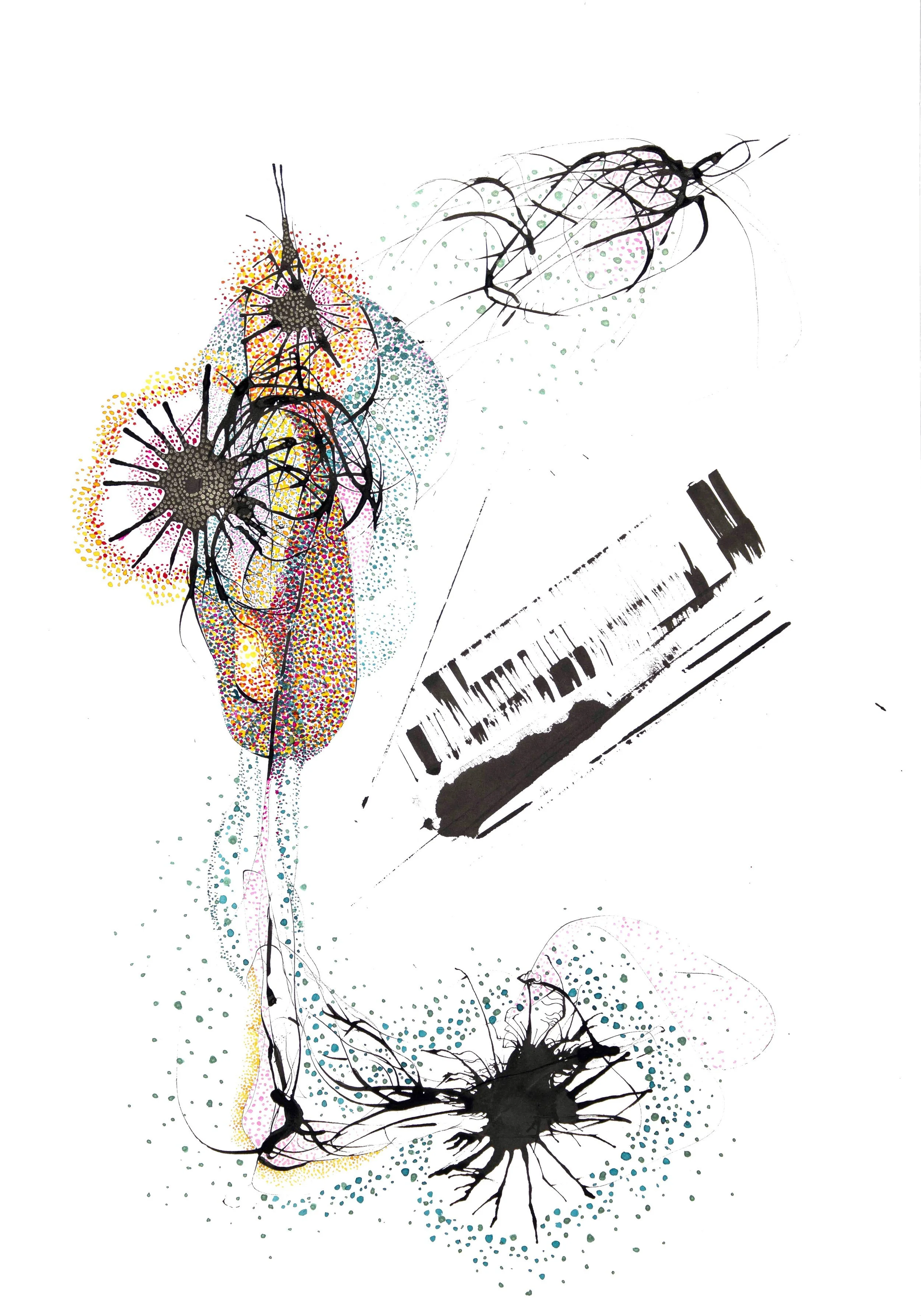  70 cm x 50 cm Ink on 300 g/m² Fabriano 5, HP, watercolor paper 2021 