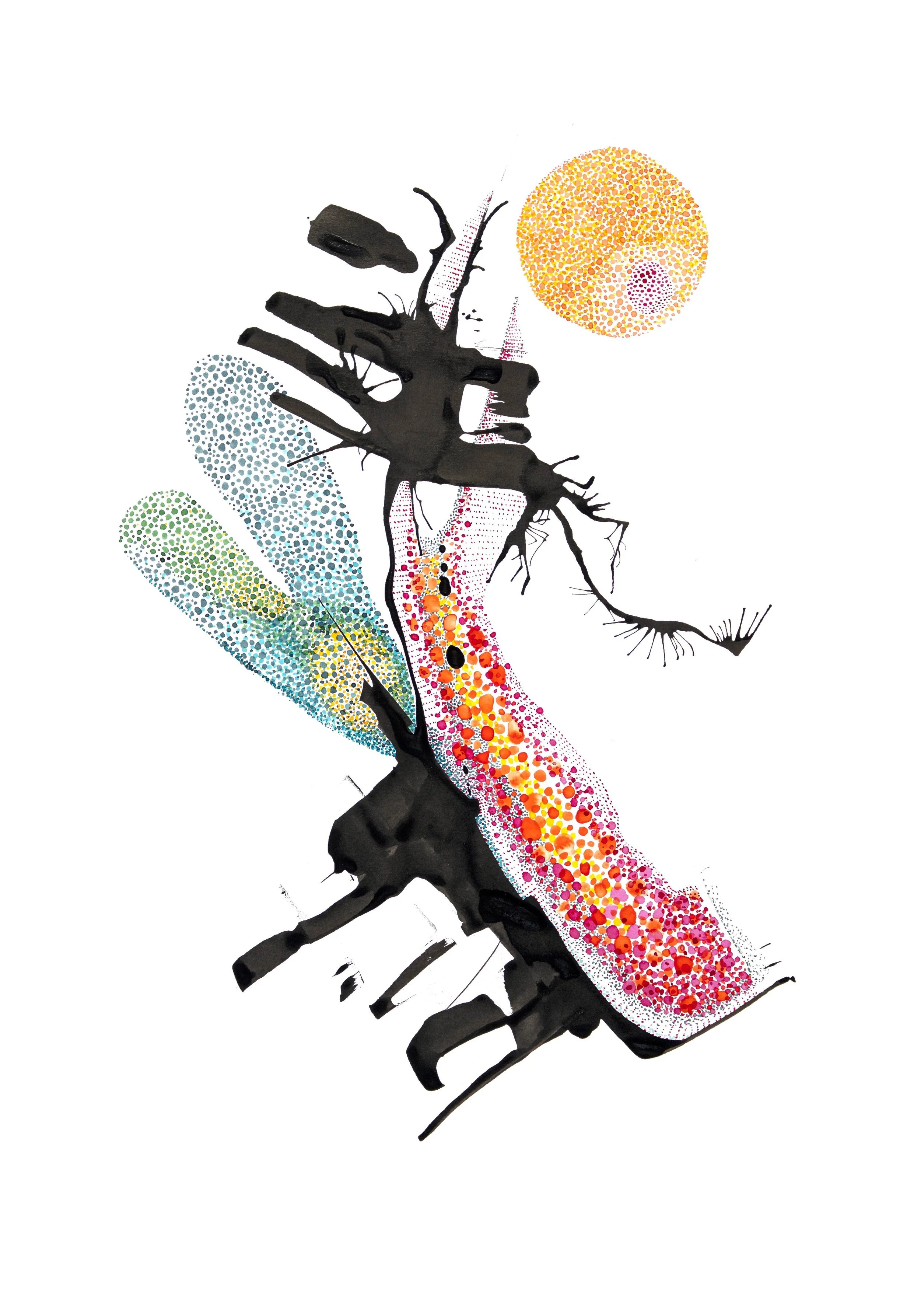  70 cm x 50 cm Ink on 300 g/m² Fabriano 5, HP, watercolor paper 2021 