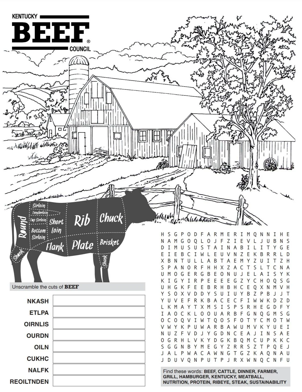 Kentucky Beef Activity Page