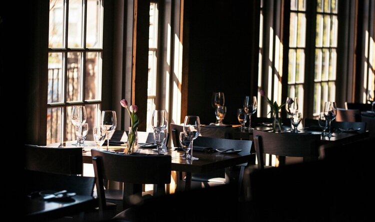 Our light-filled dining room