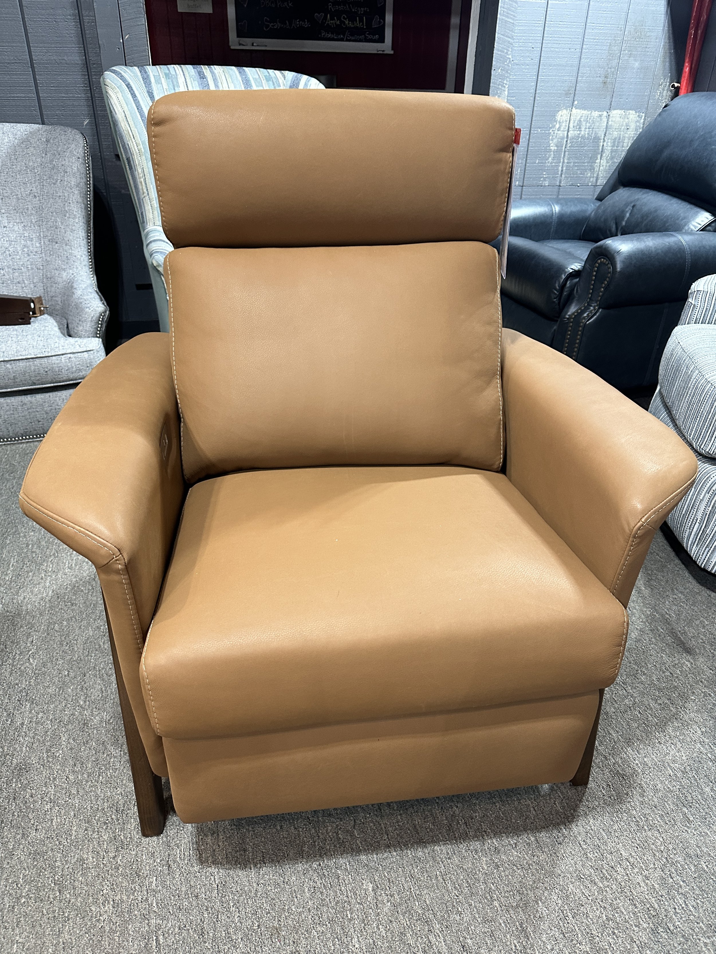 Leather Recliner in Camel