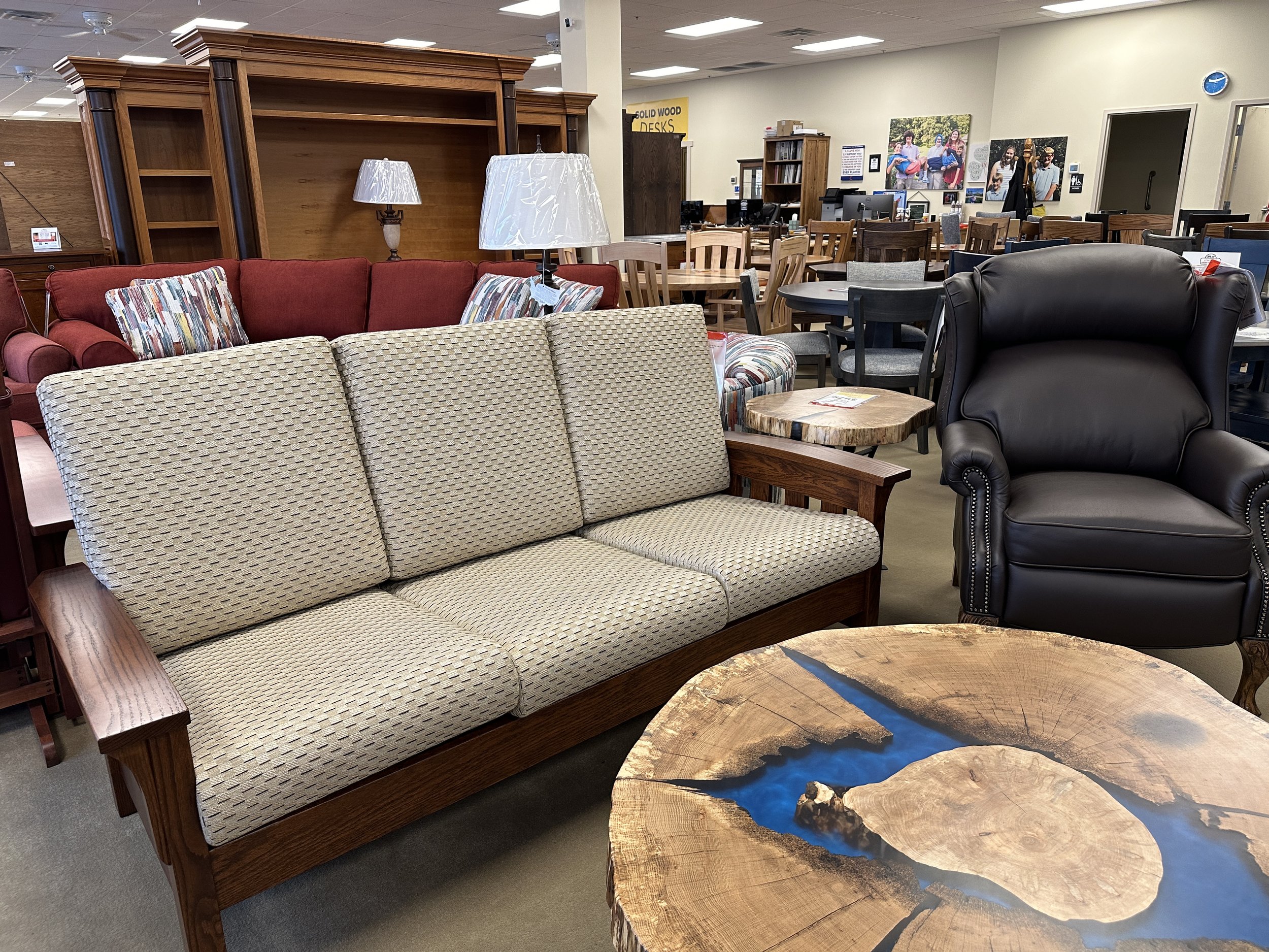 Amish Sofa in Khaki fabric