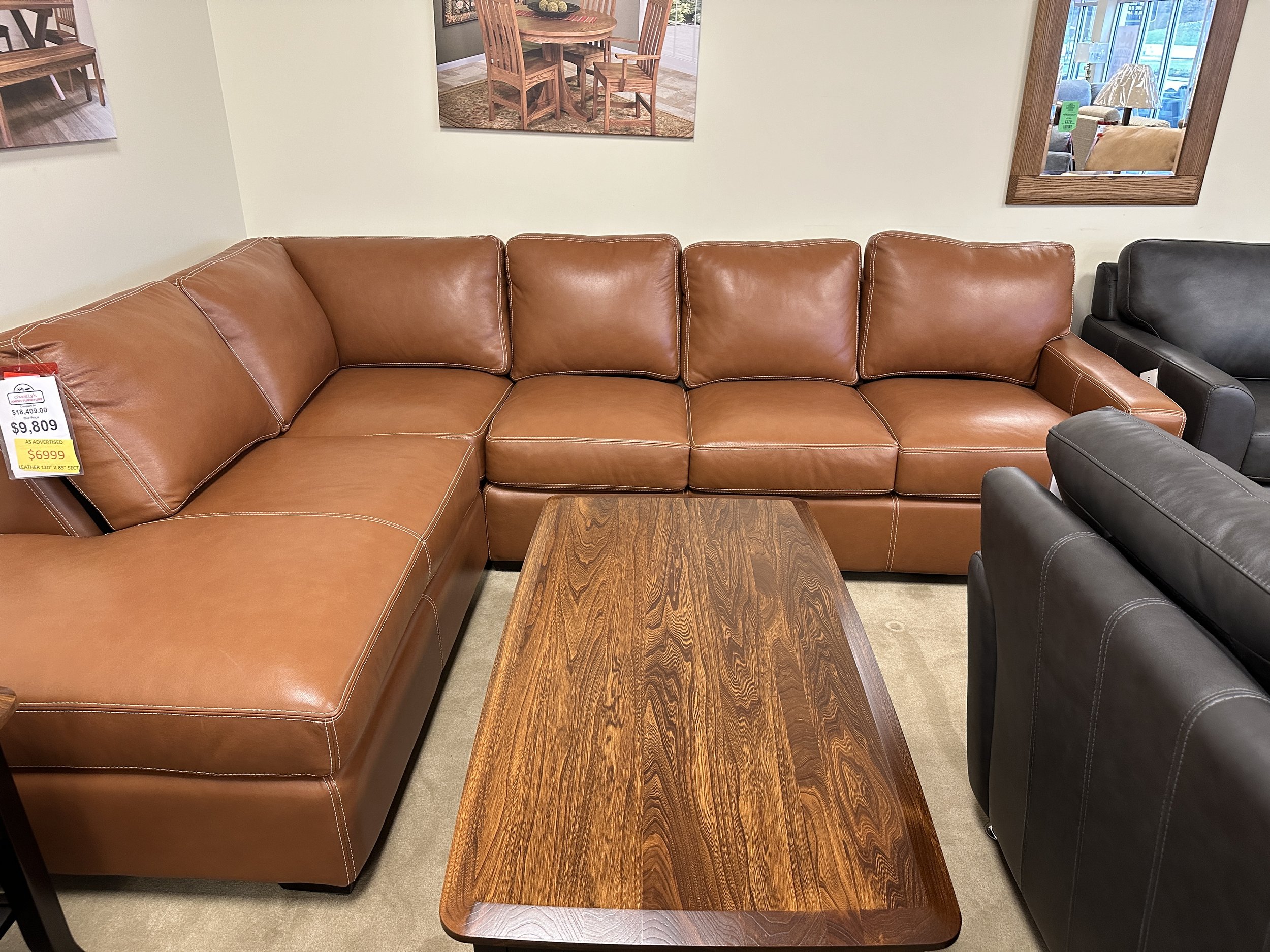 Brown Leather Sectional