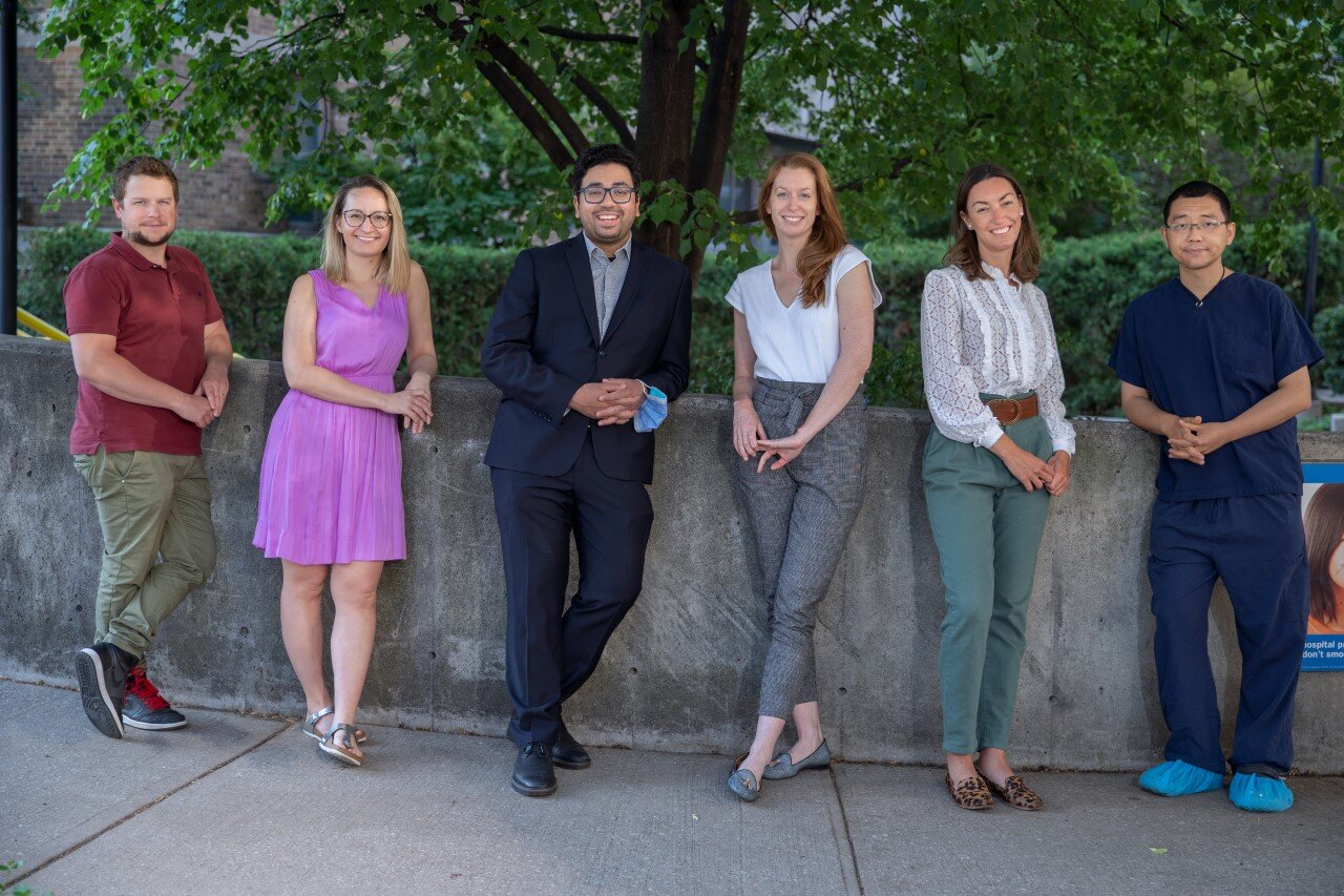 Orthopaedic Fellows 2020-21 L to R: Jeremie Nallet, Magdalena Tarchala, Abdullah Addar, Solange de Wouters d’Oplinter, Marie-Caroline Nogaro, Bicheng Yong