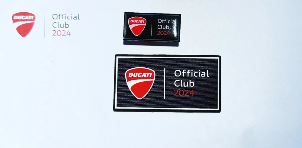 Ducati Official Club welcome kit with patch and pin