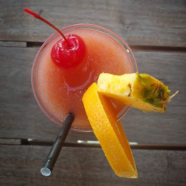 Come on down and beat this heat with one of our famous adult slushies.  We're currently serving Pineapple Cooler and Hurricane ... while it lasts!